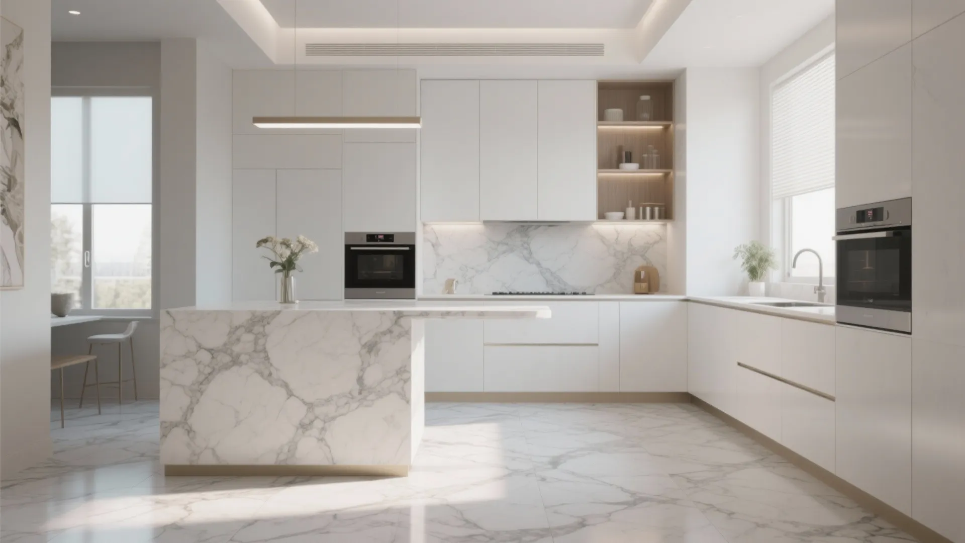 3. Marble-Look Porcelain