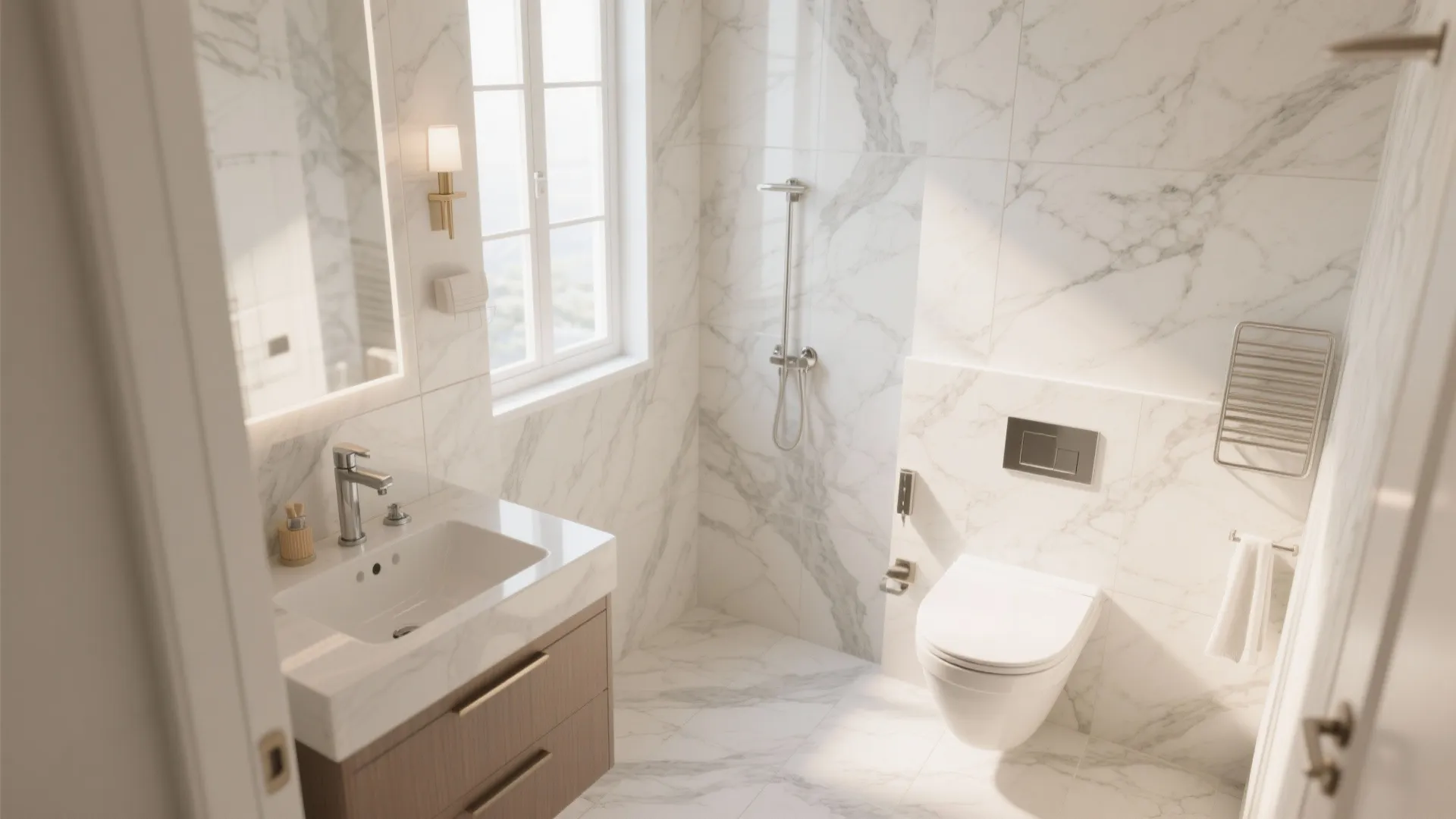 6. Marble-Look Porcelain