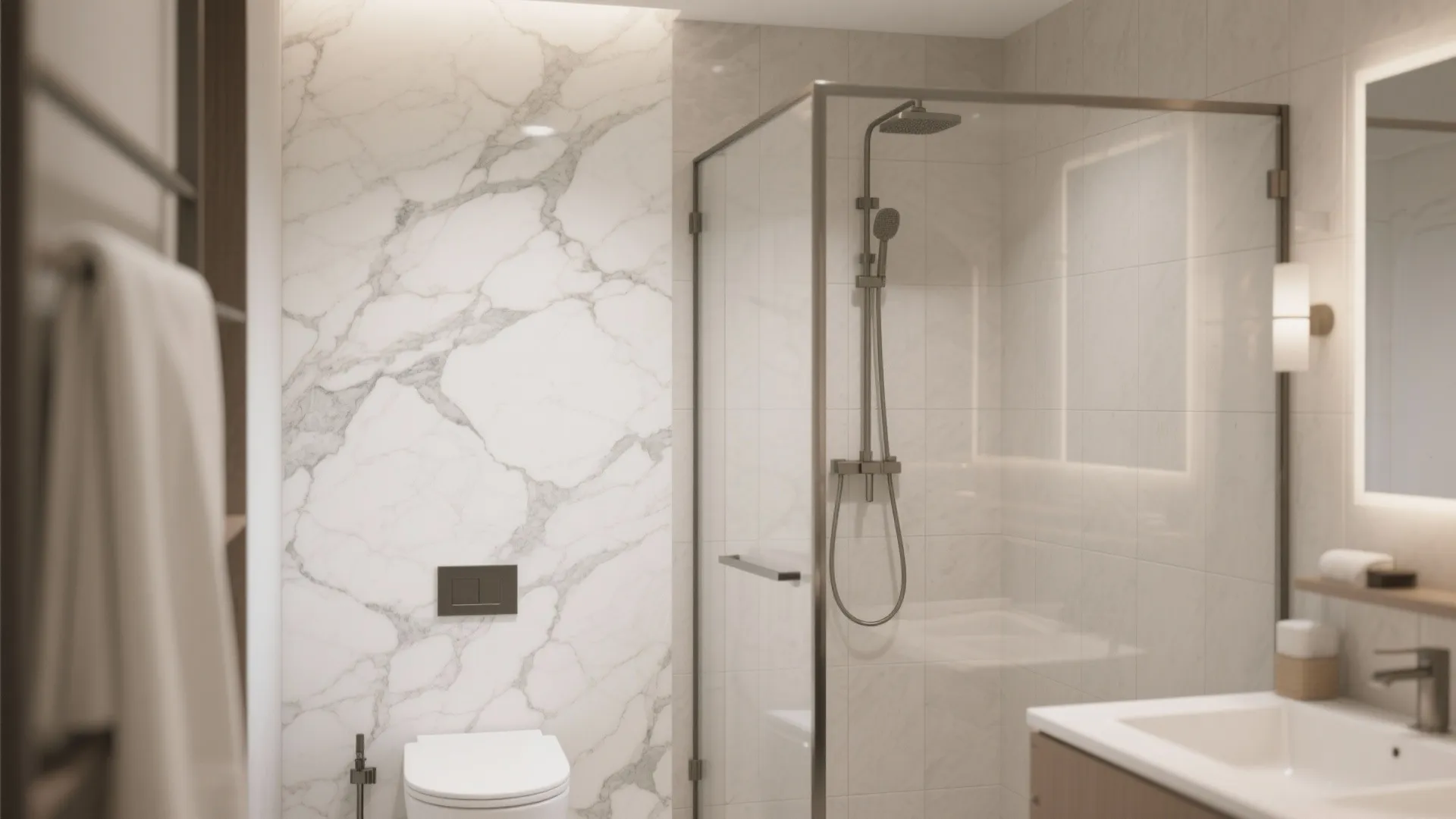 5) Marble-Look Porcelain (Calacatta, Carrara, Dolomite)
