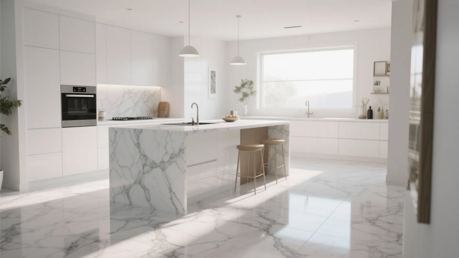 4. Marble-look tiles