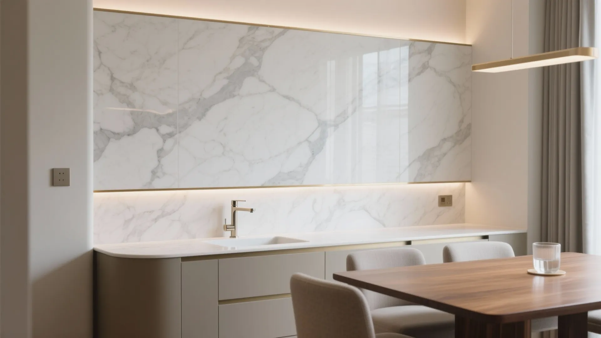 Large-Format Marble-Look Slabs for Seamless Luxury