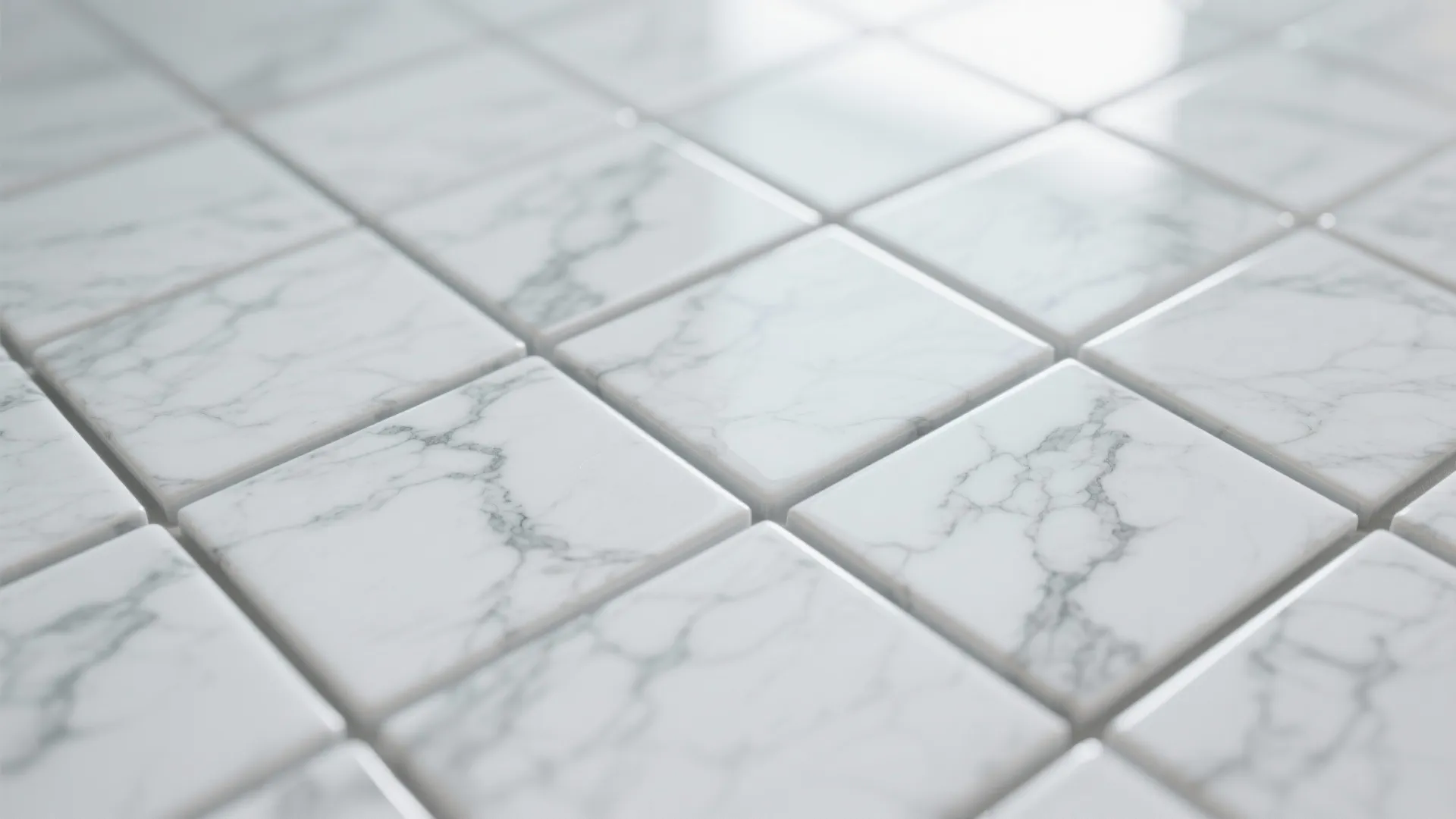 4. Marble-look Gray Veins on White Field Tiles
