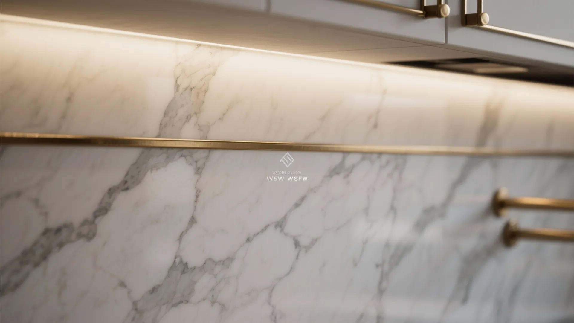 5. Mixed Materials — Marble Accent Stripe or Metal Trim