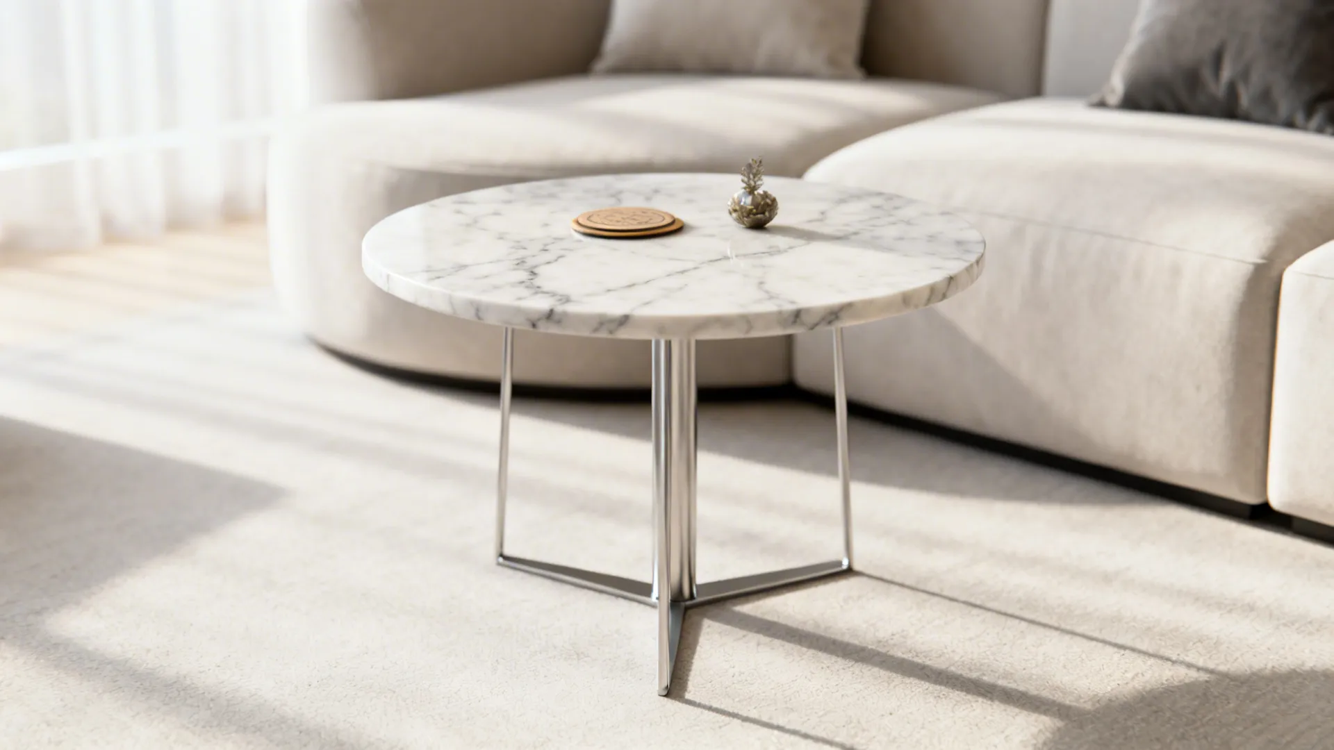 3. Marble-top minimalists with thin metal legs