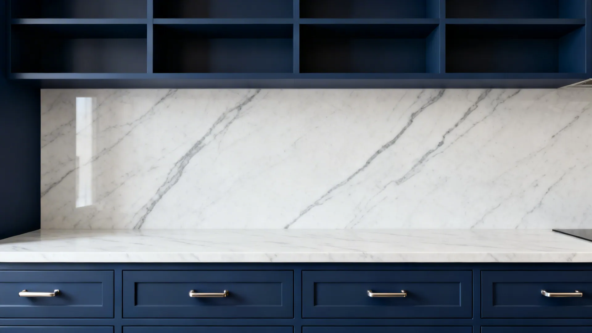 Marble Veins + Navy: Light, Luxe, and Timeless