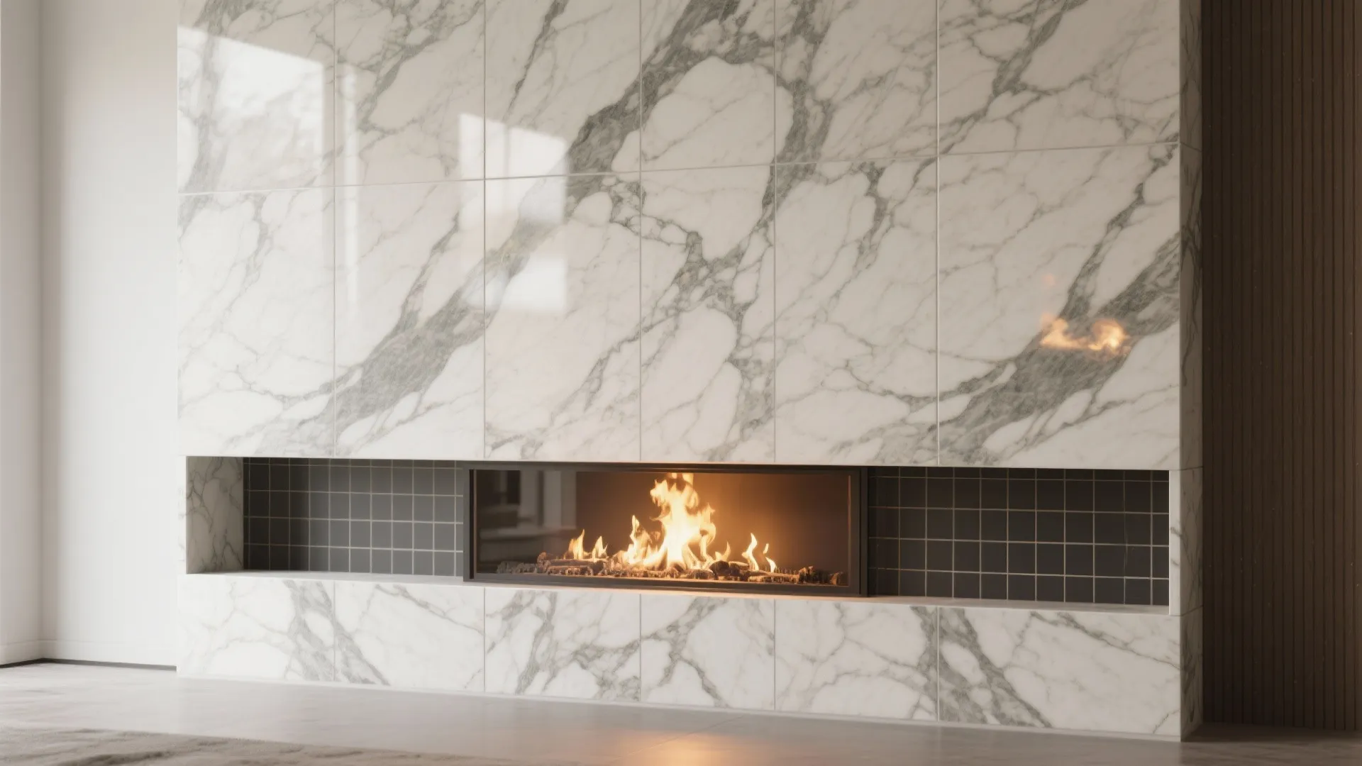 3. Statement Tile or Marble Panel