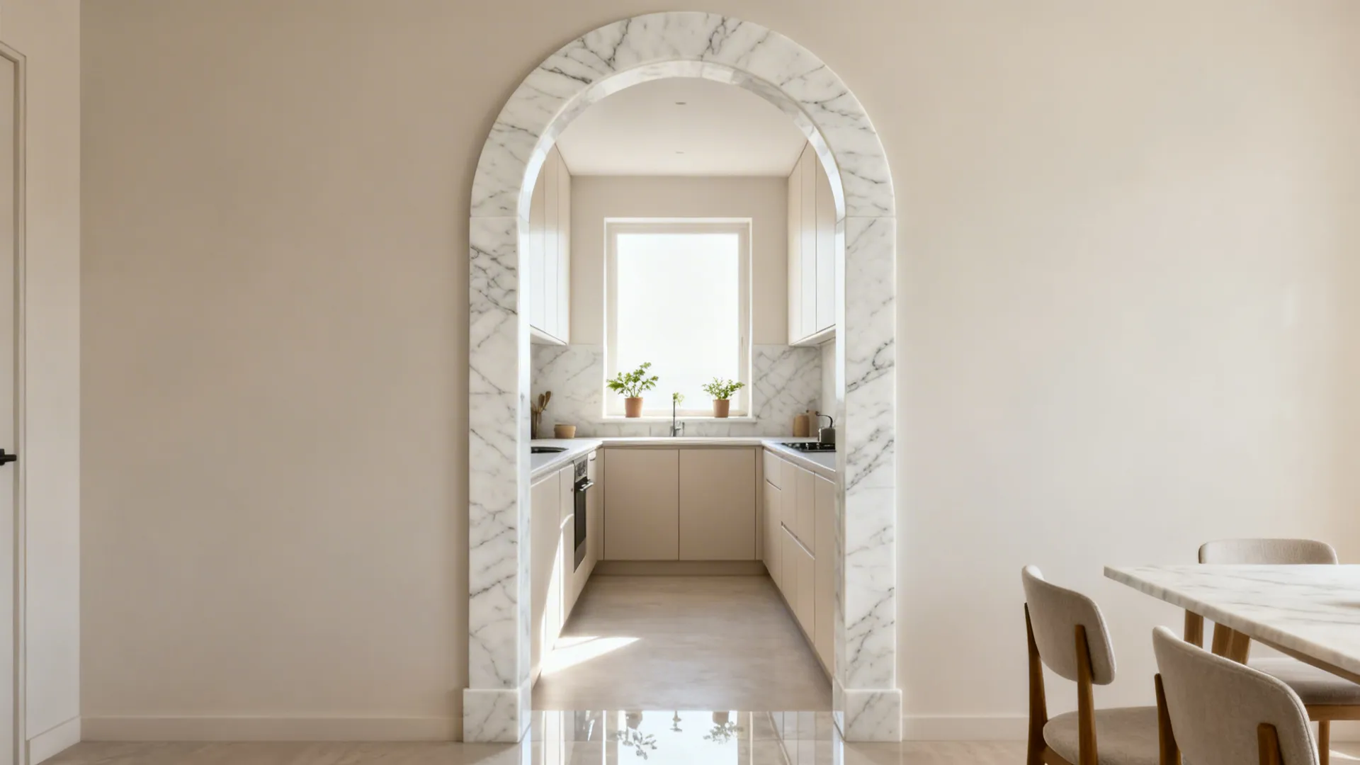 Marble-Clad Pass-Through Arch