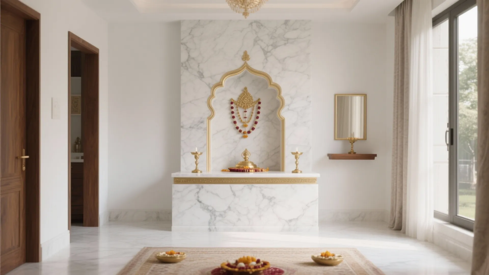 5 Marble Pooja Room Designs for Home: Small spaces, sacred style: a senior designer’s guide to serene marble mandirs