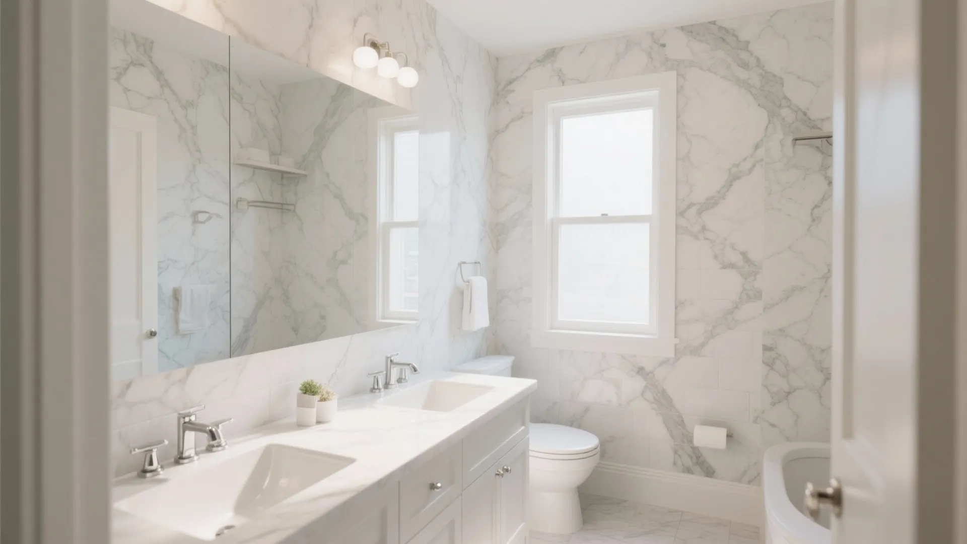 5. Marble-Print Wallpaper