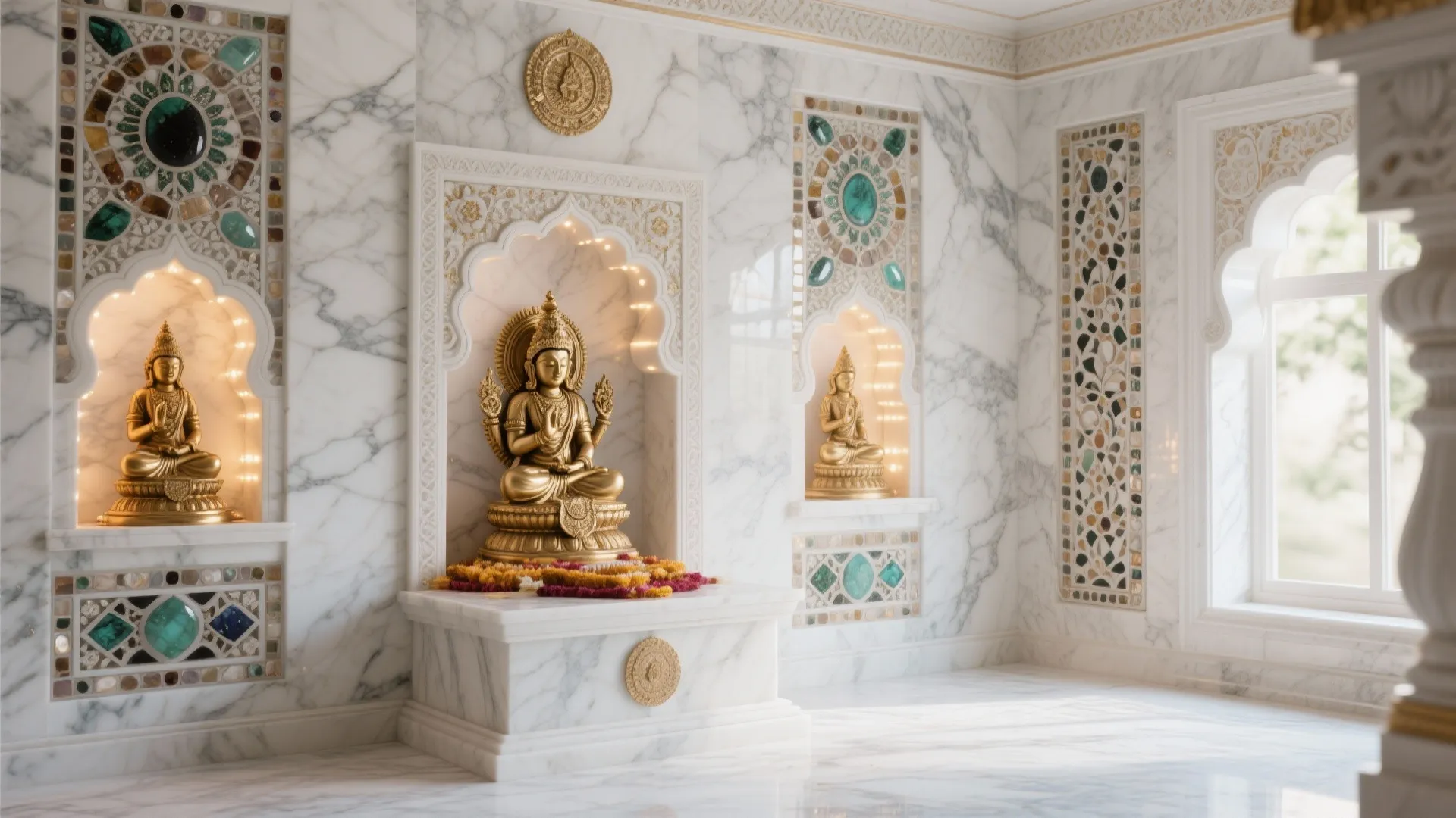 Marble Wall with Inlay Work