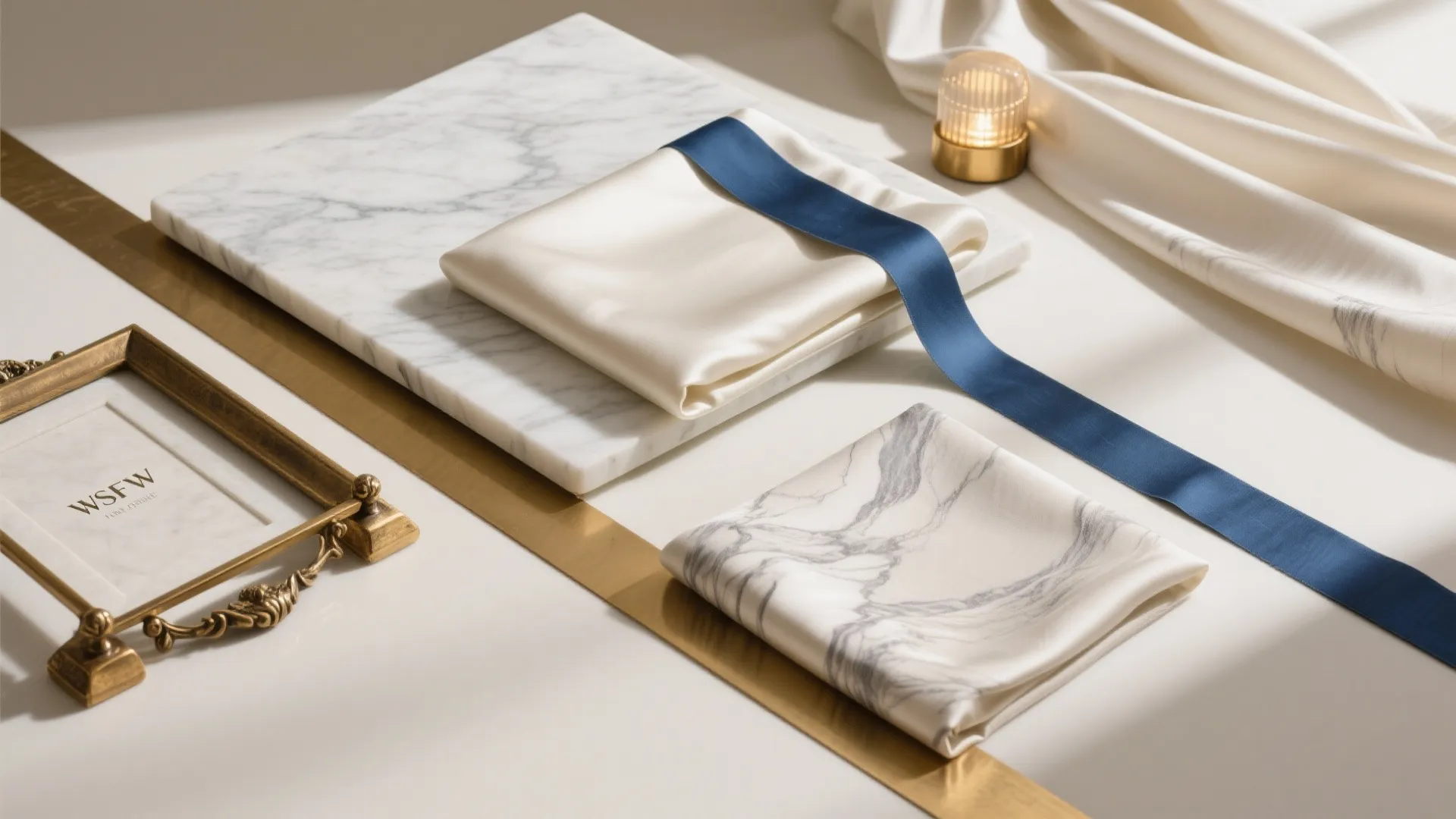 Layered Luxe: Marble, Silk, and Brass