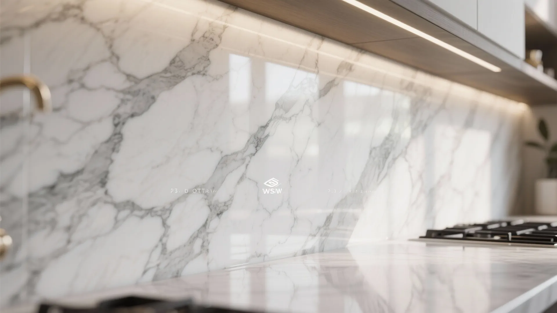 2. Polished White Marble for a Lux Look