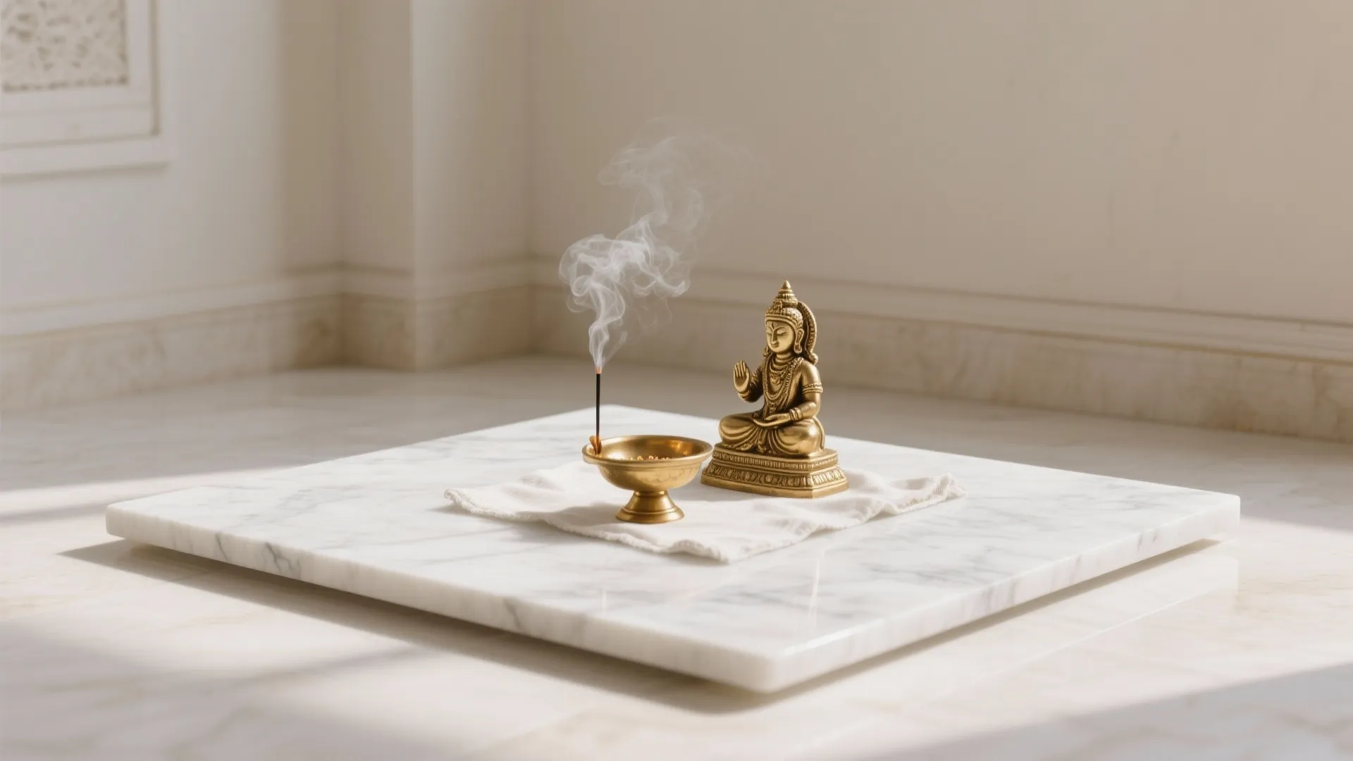 Minimalist Marble Slab Altar