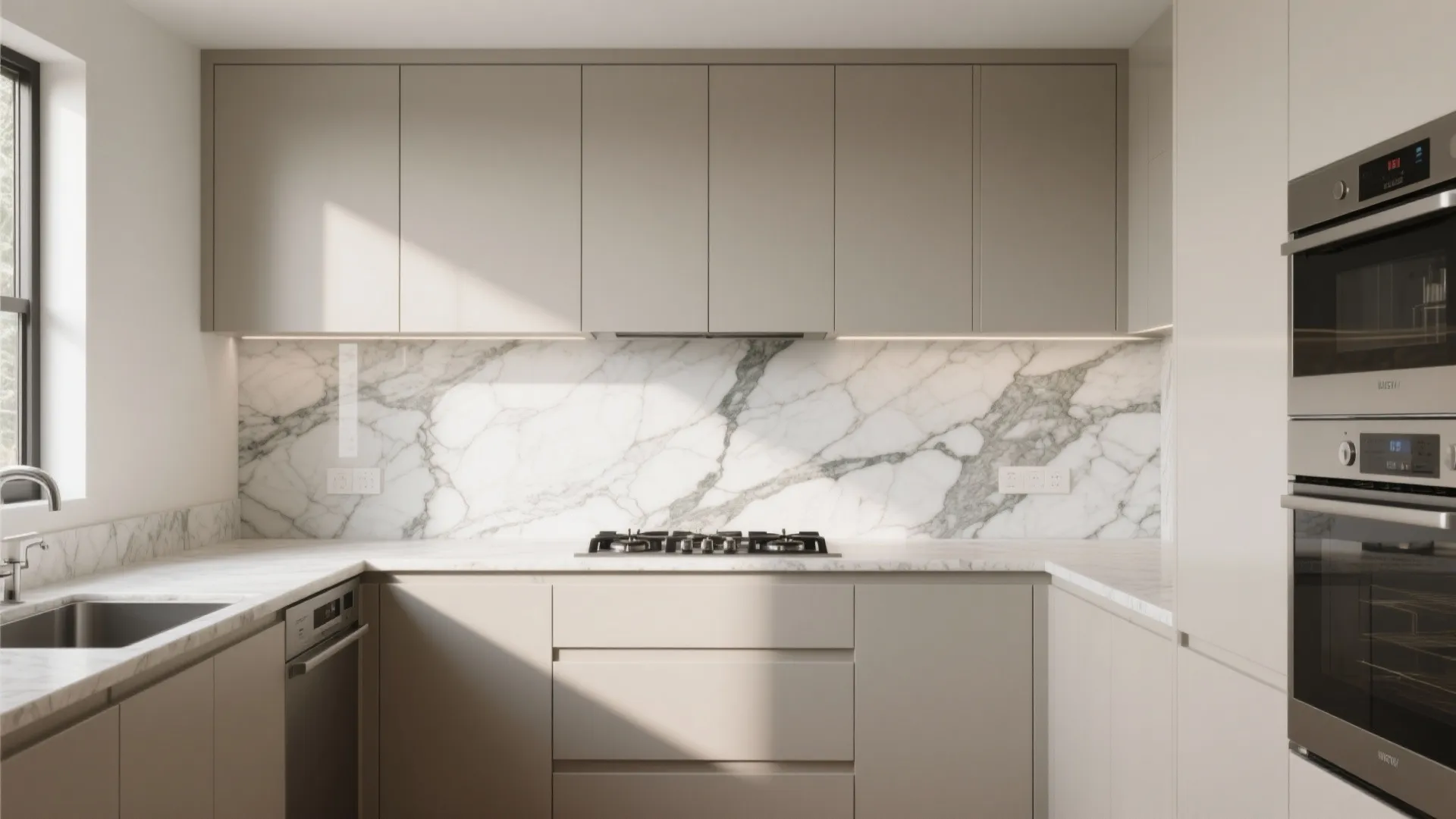 Stone Statement: Veined Marble or Sintered Slab