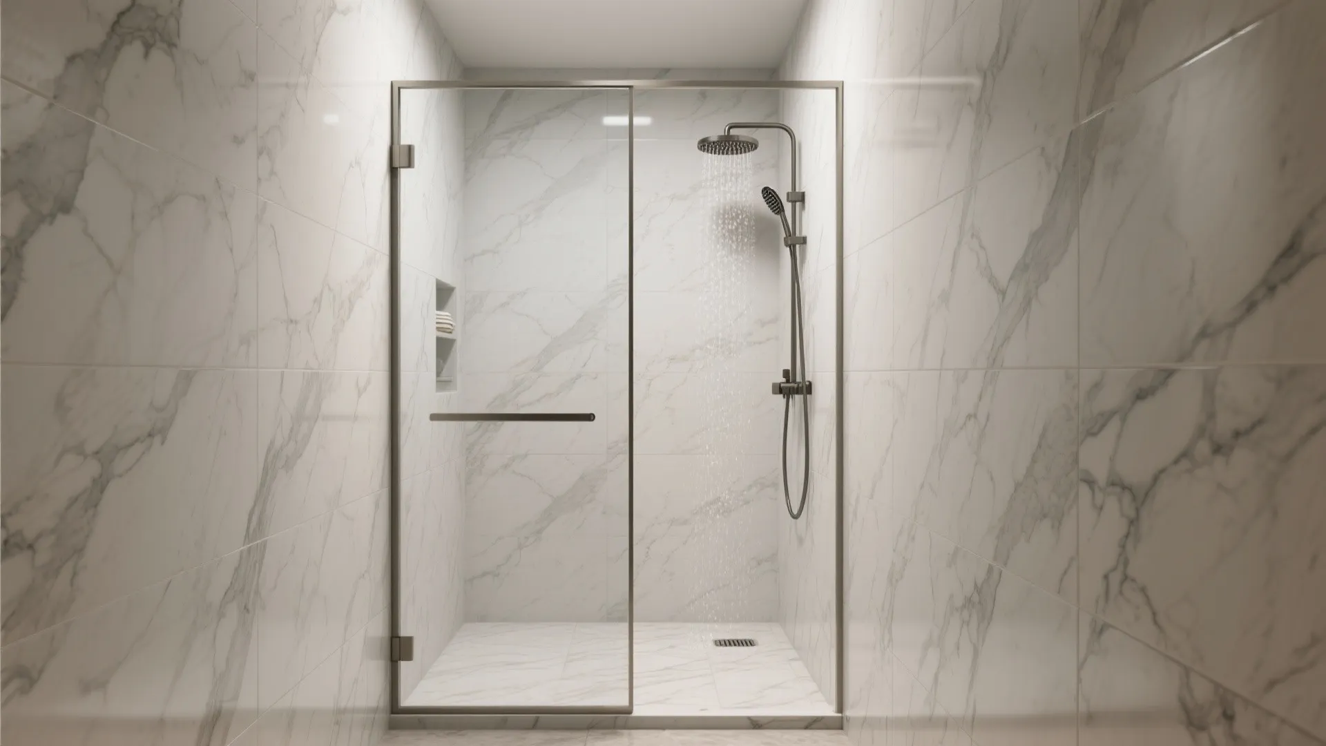 4. Floor-to-Ceiling Marble Style