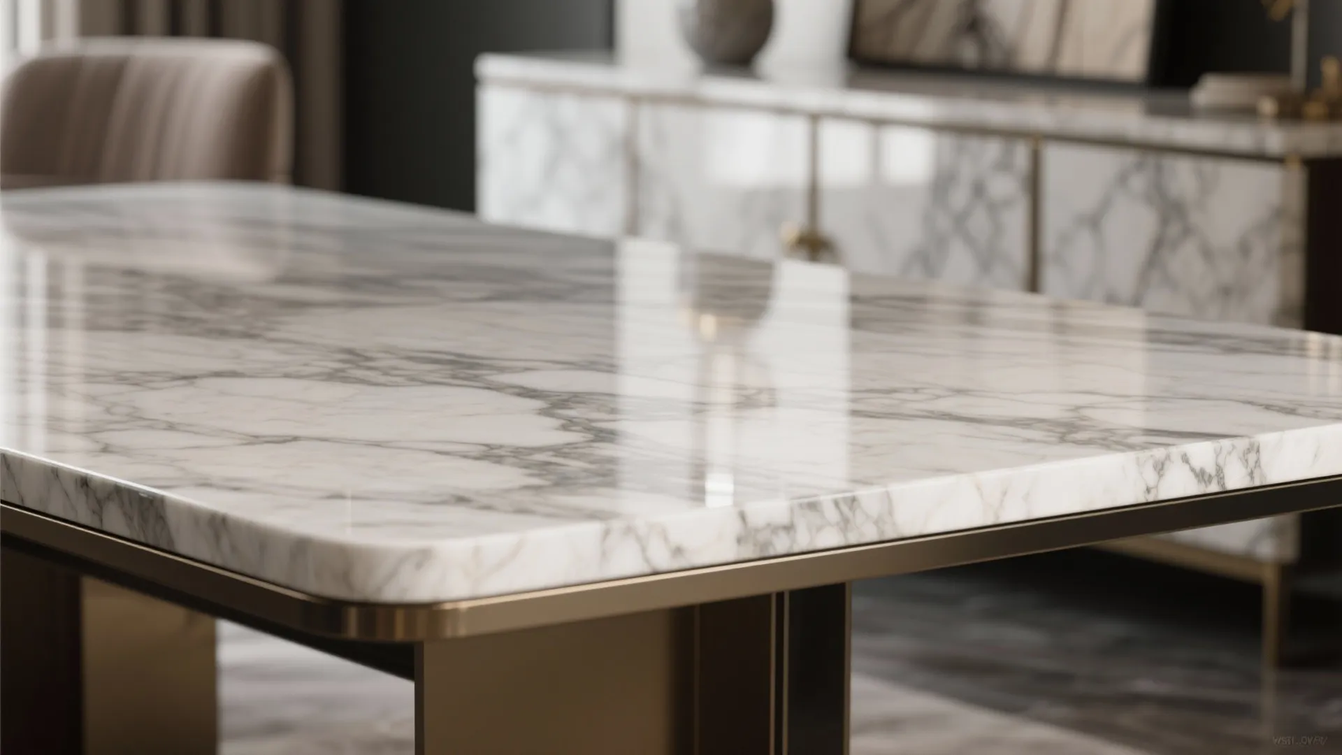 4. Marble, Stone or High-Gloss Surfaces