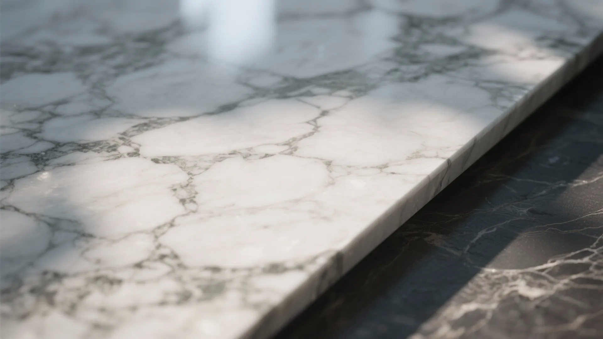 Stone Statement: Veined Marble or Sintered Slab