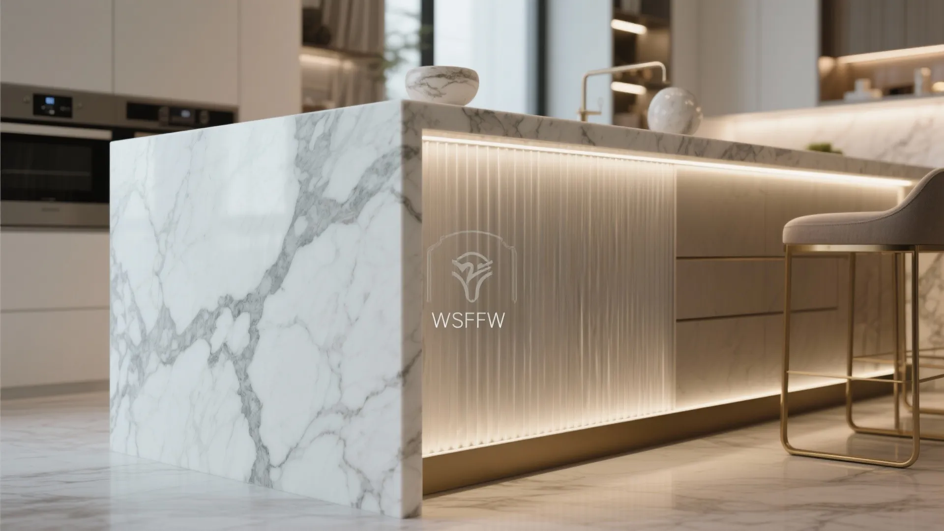 1. Waterfall Edge for a Sleek Finish