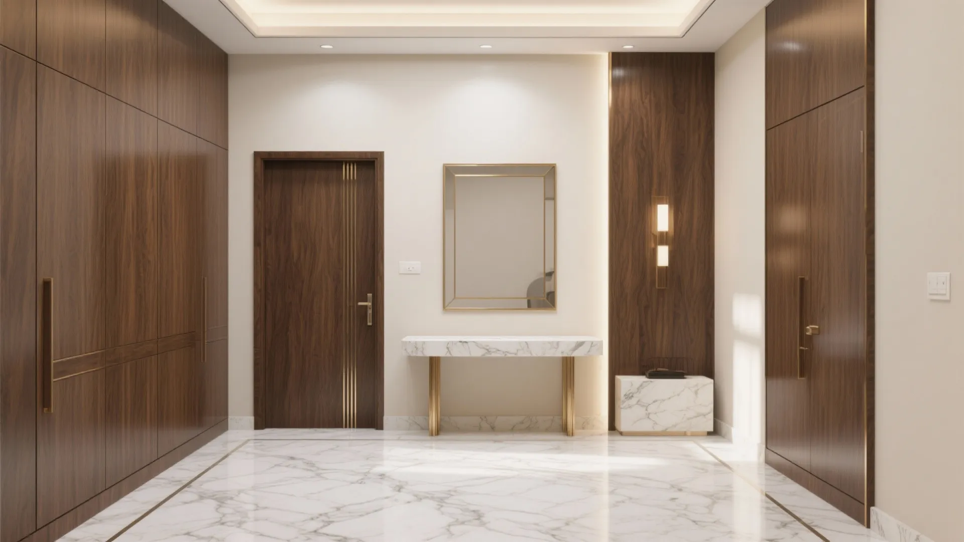 Italian Marble Meets Warm Wood