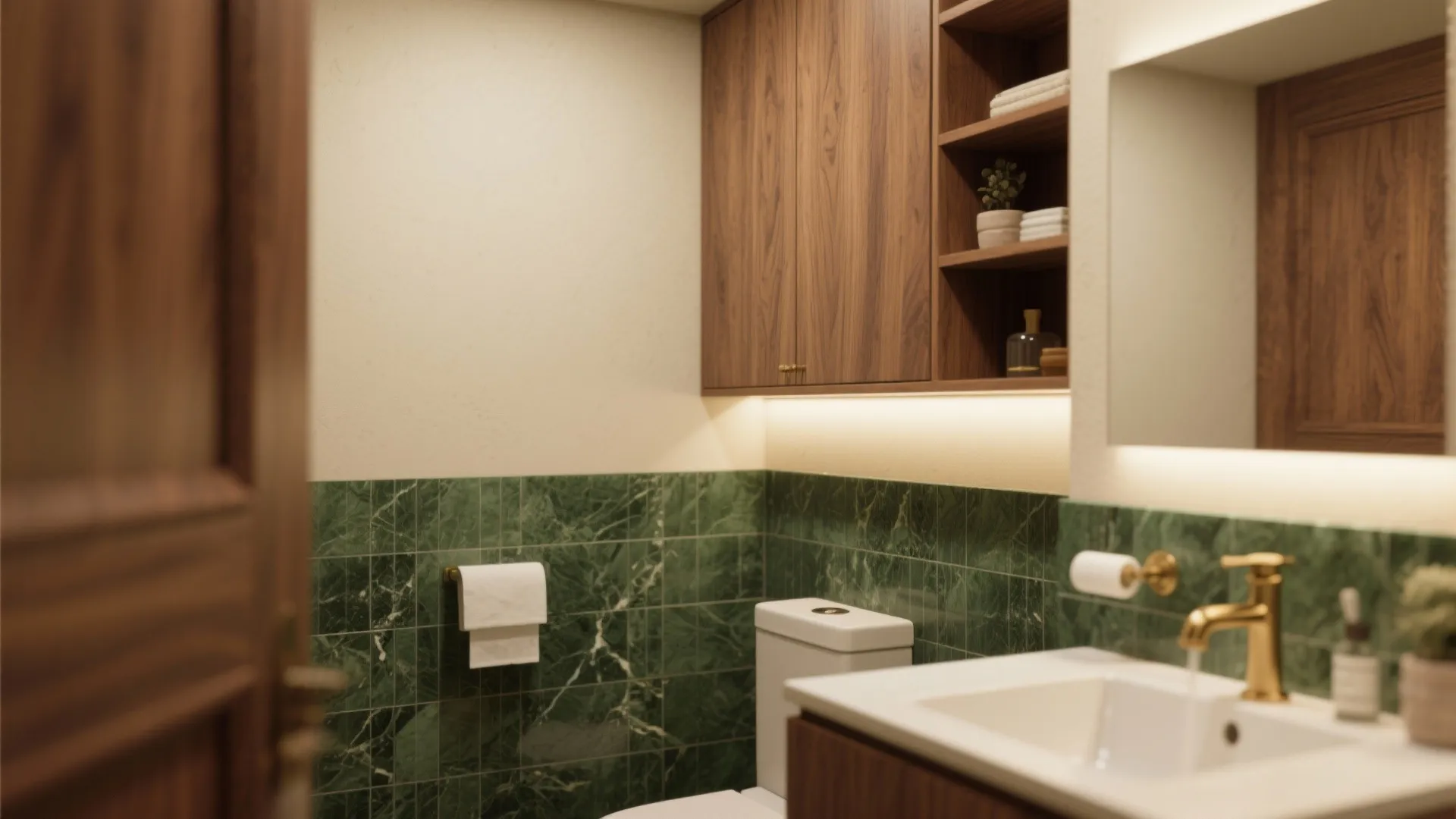 3. Mix Marble with Warm Wood Elements