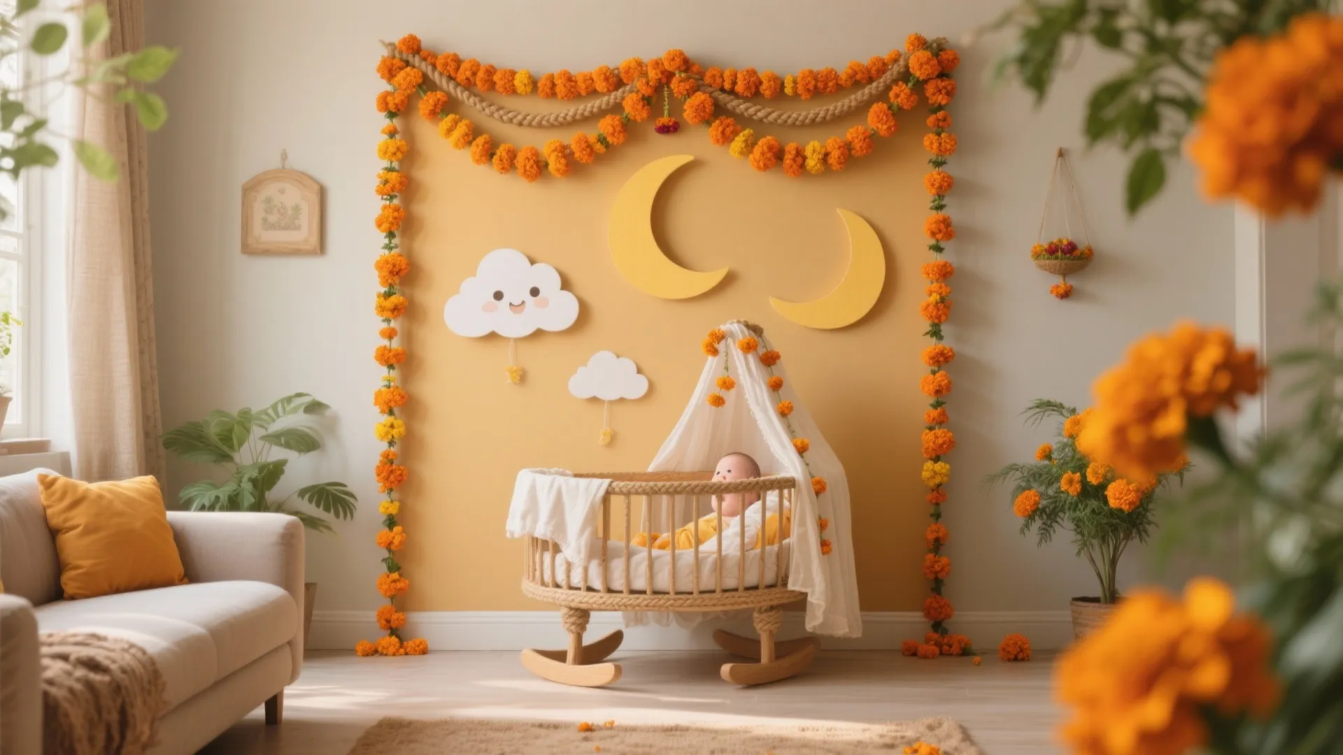 1) Marigold Strings with Baby Motifs