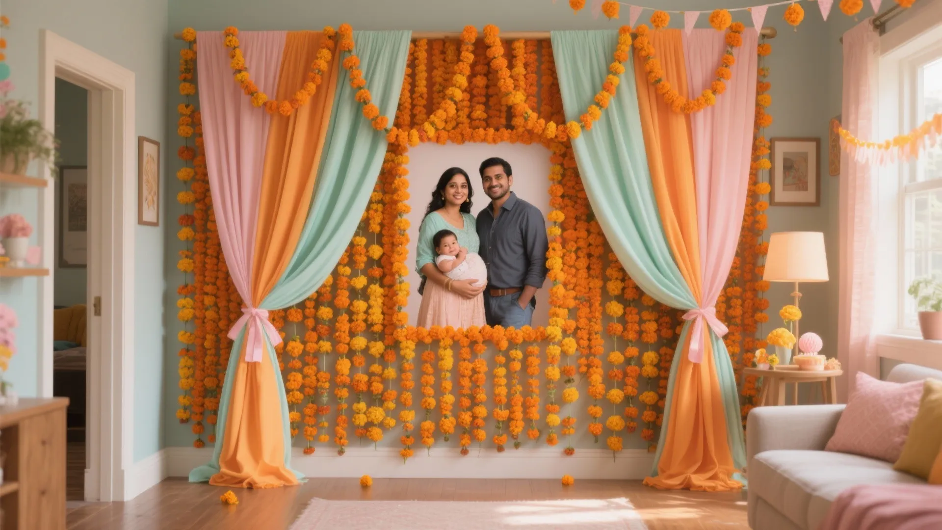 Marigold Magic: Color-Soaked Backdrops