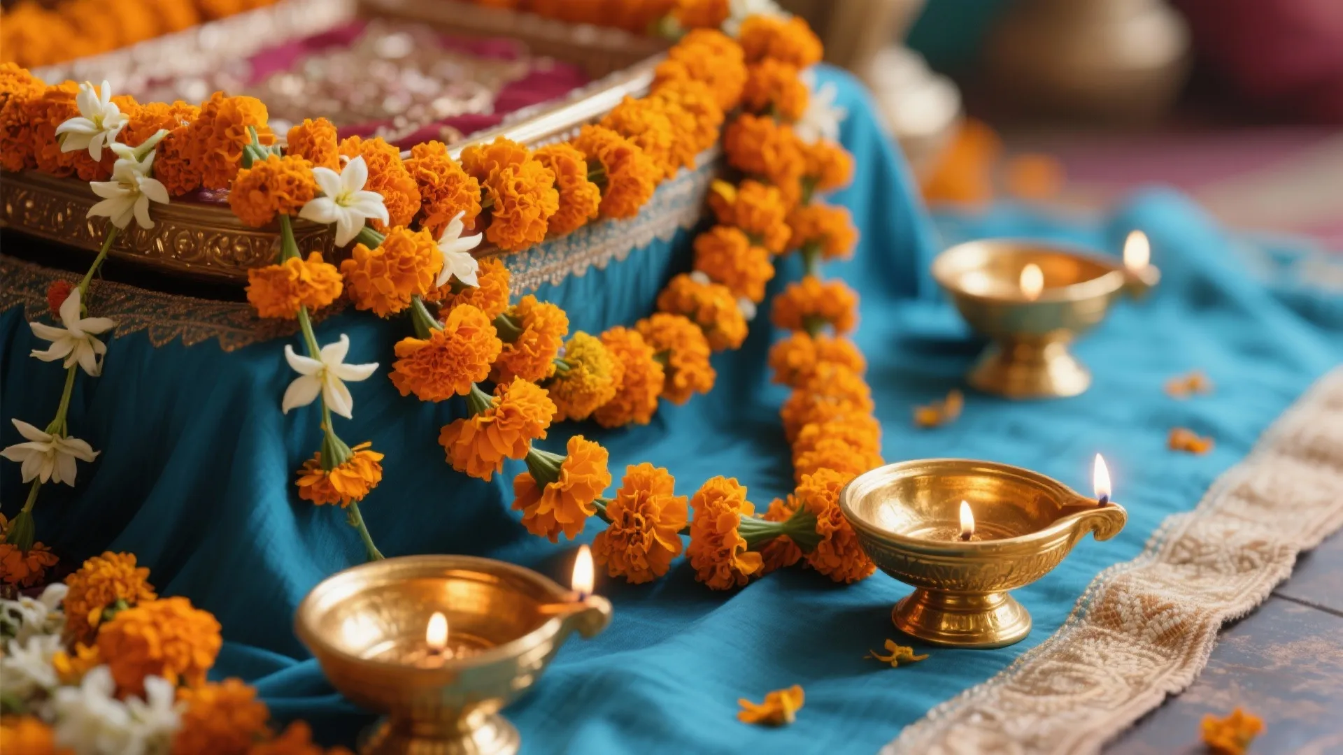 Traditional Marigold & Brass Elegance