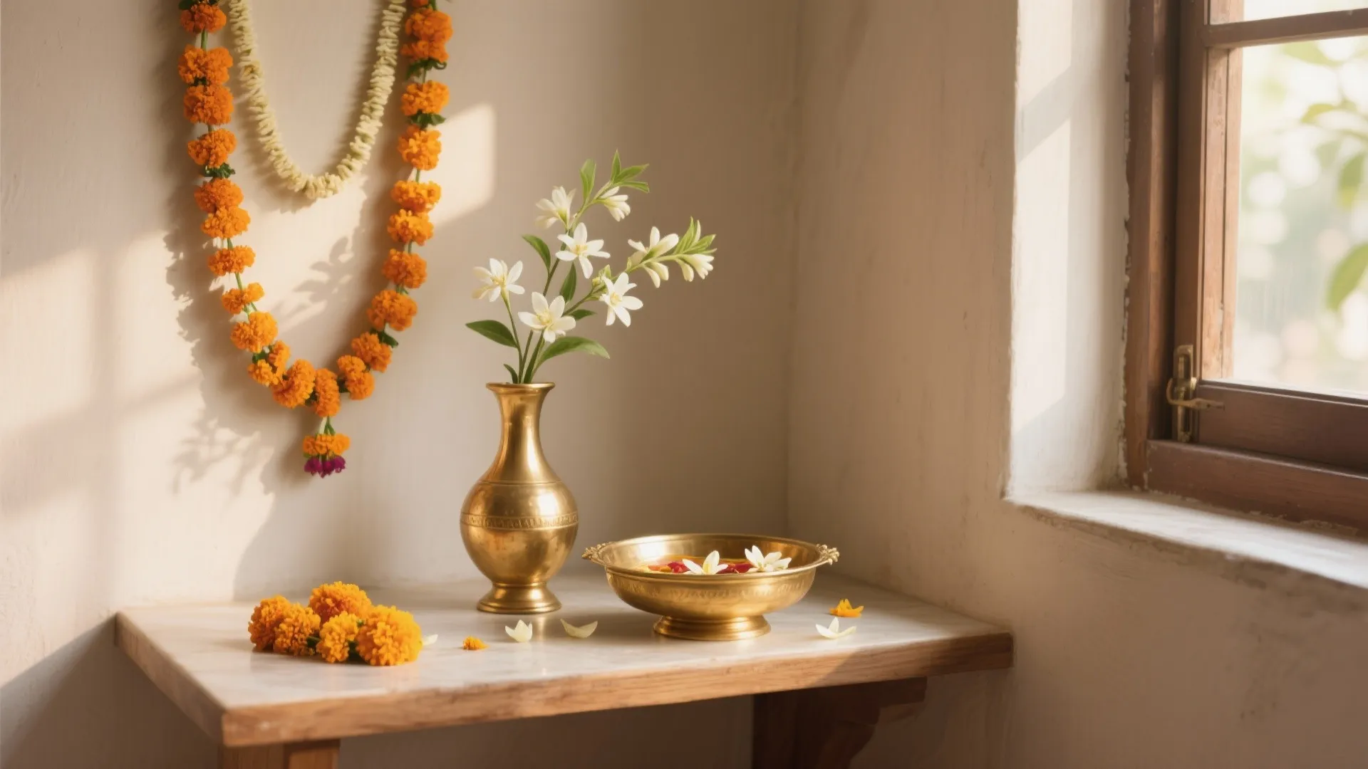 Marigold & Jasmine: Calm, Minimal Altars