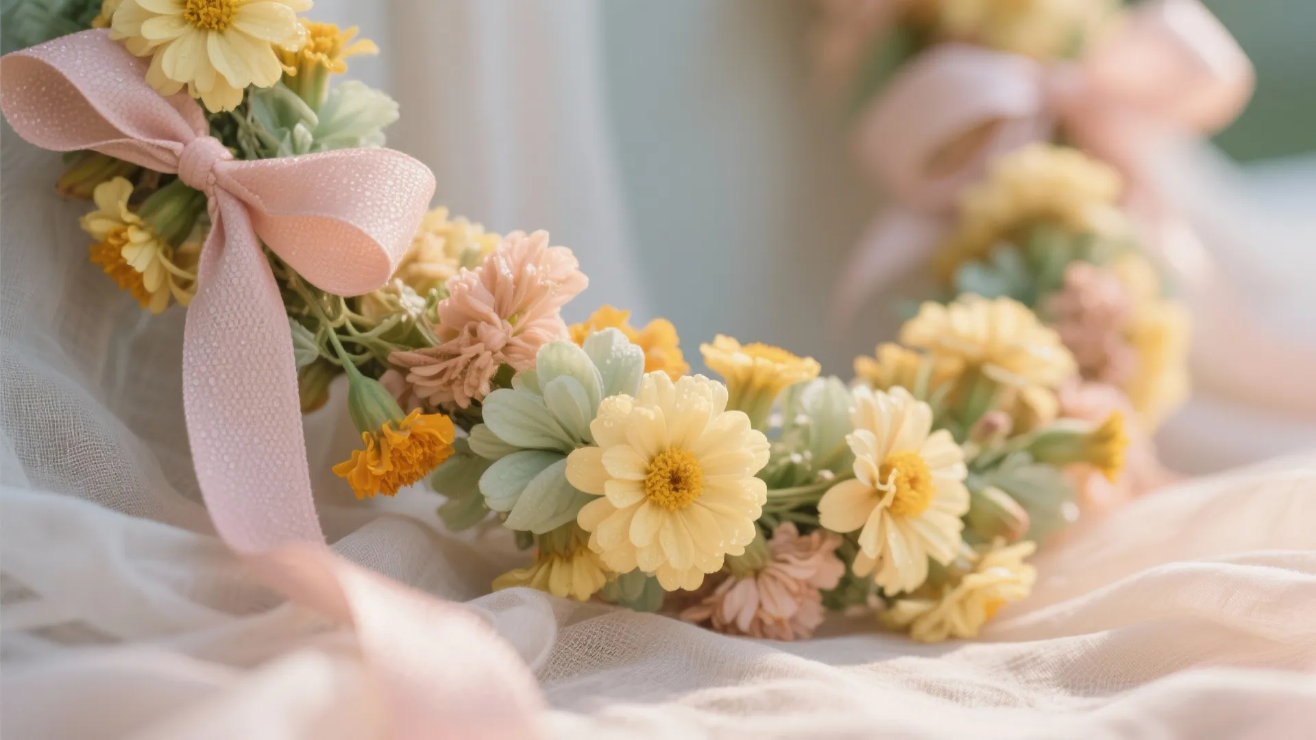 1) Soft Pastels Meet Marigold Layering