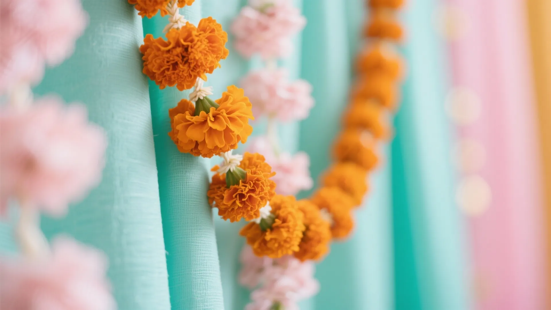 Soft Pastel Palette with Marigold Accents