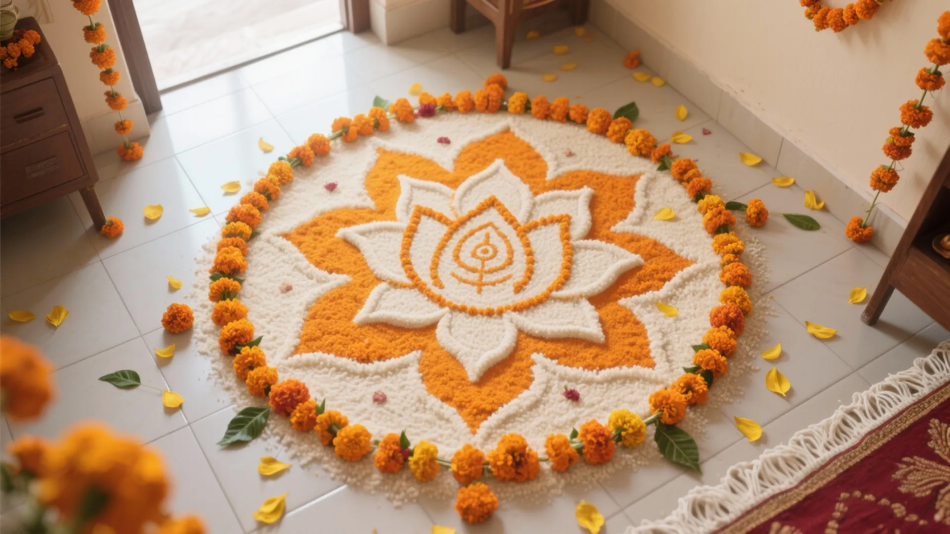 Marigold & Rangoli Layering