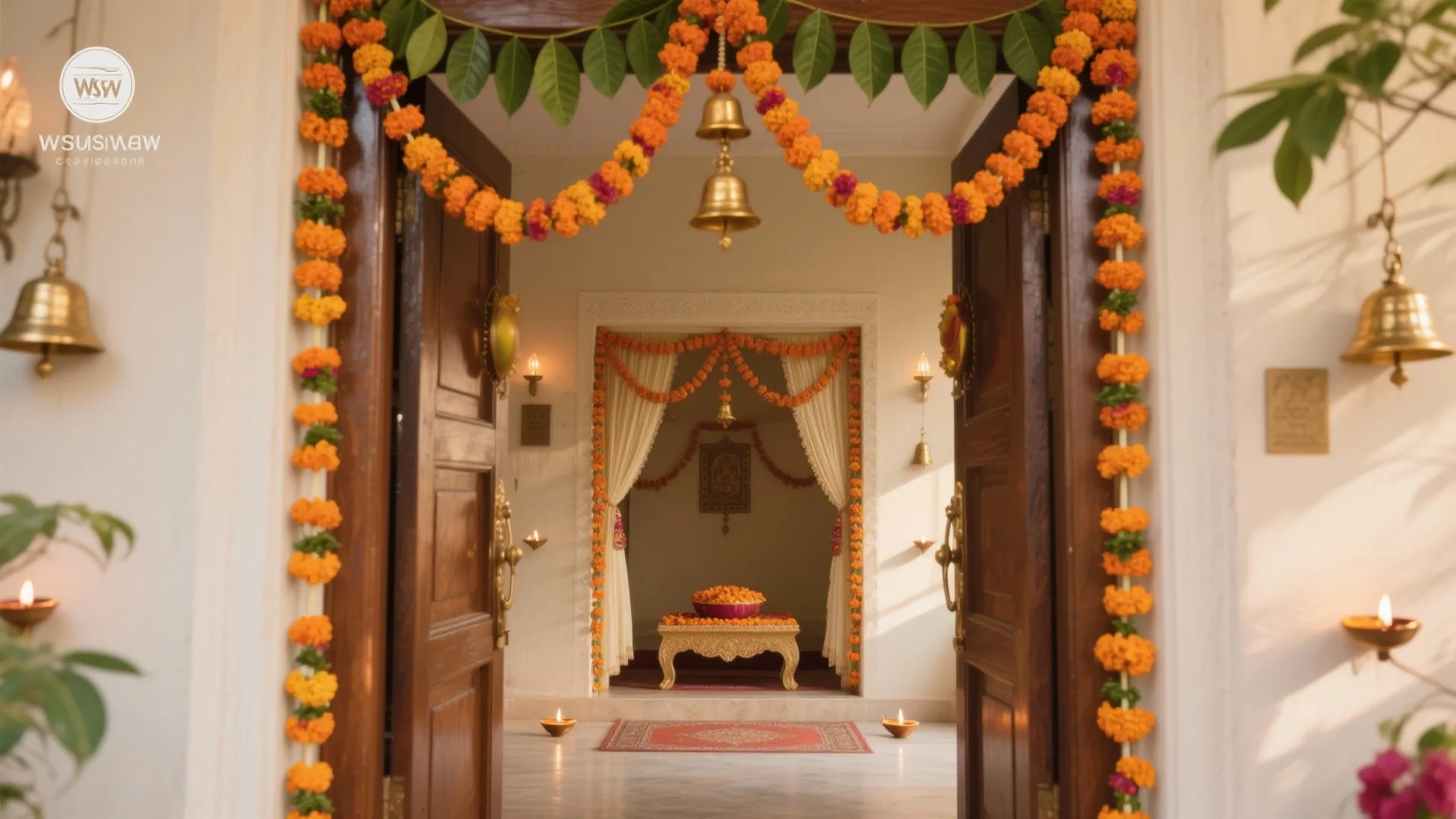 Marigold Garlands and Mango-Leaf Toran