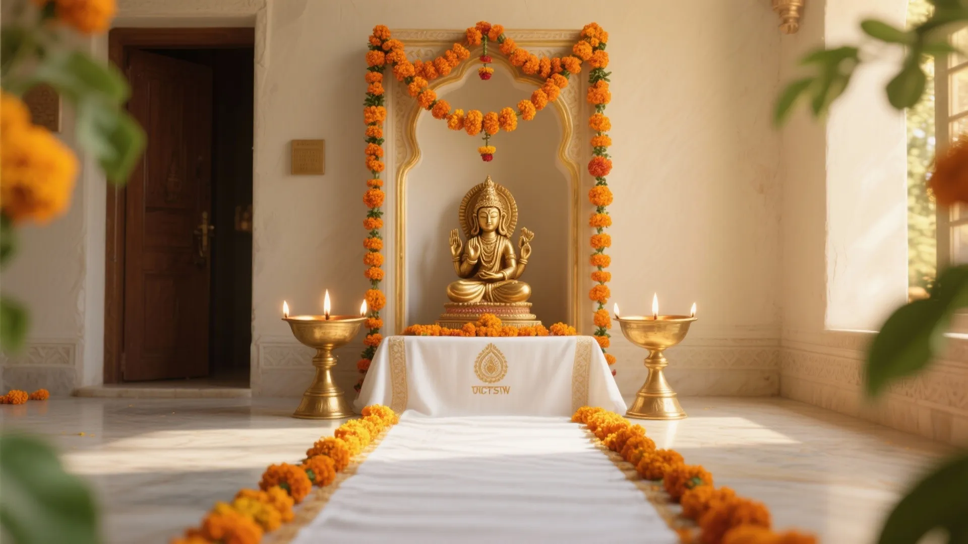 Marigold Torans with Brass Glow