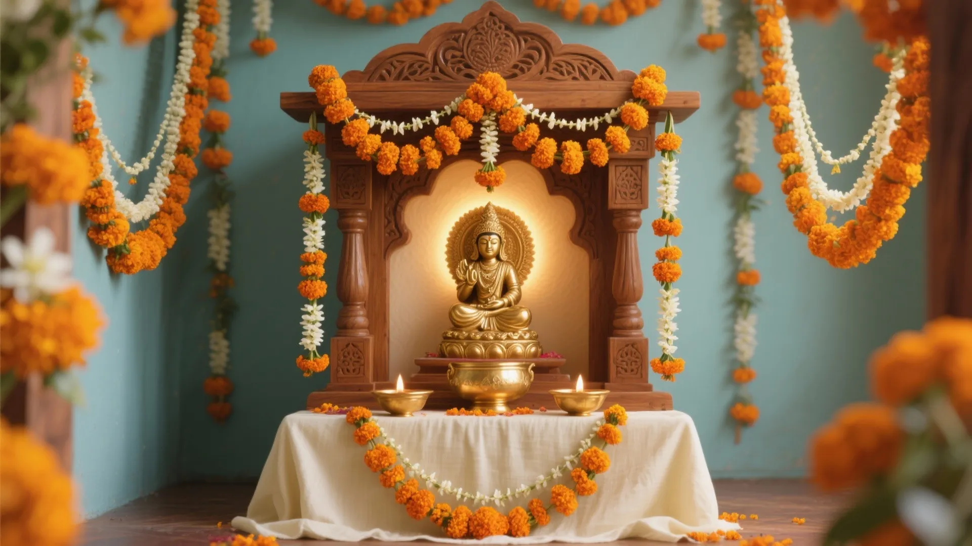 Marigold Torans and Layered Garlands