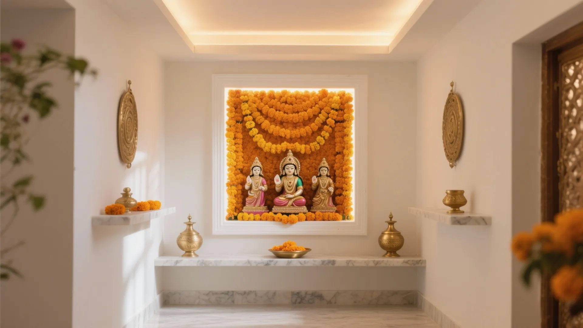 Warm Marigold with Soft Off-White