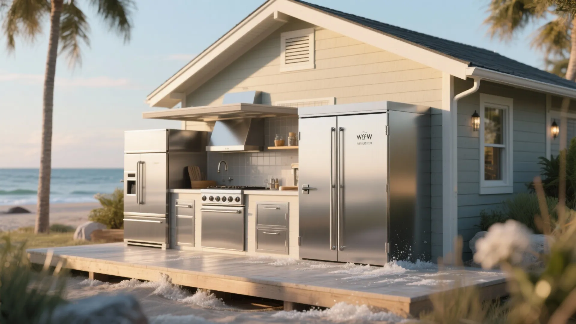 5. Marine-grade stainless with edge trim for seaside setups