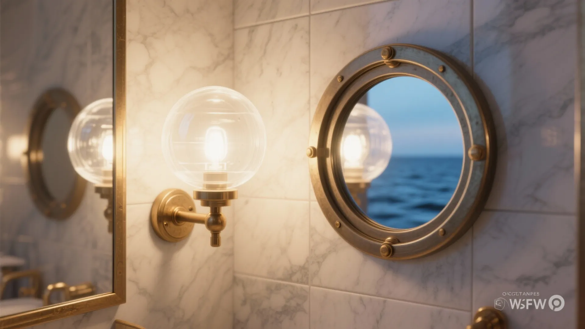 4. Marine-Themed Lighting and Mirrors