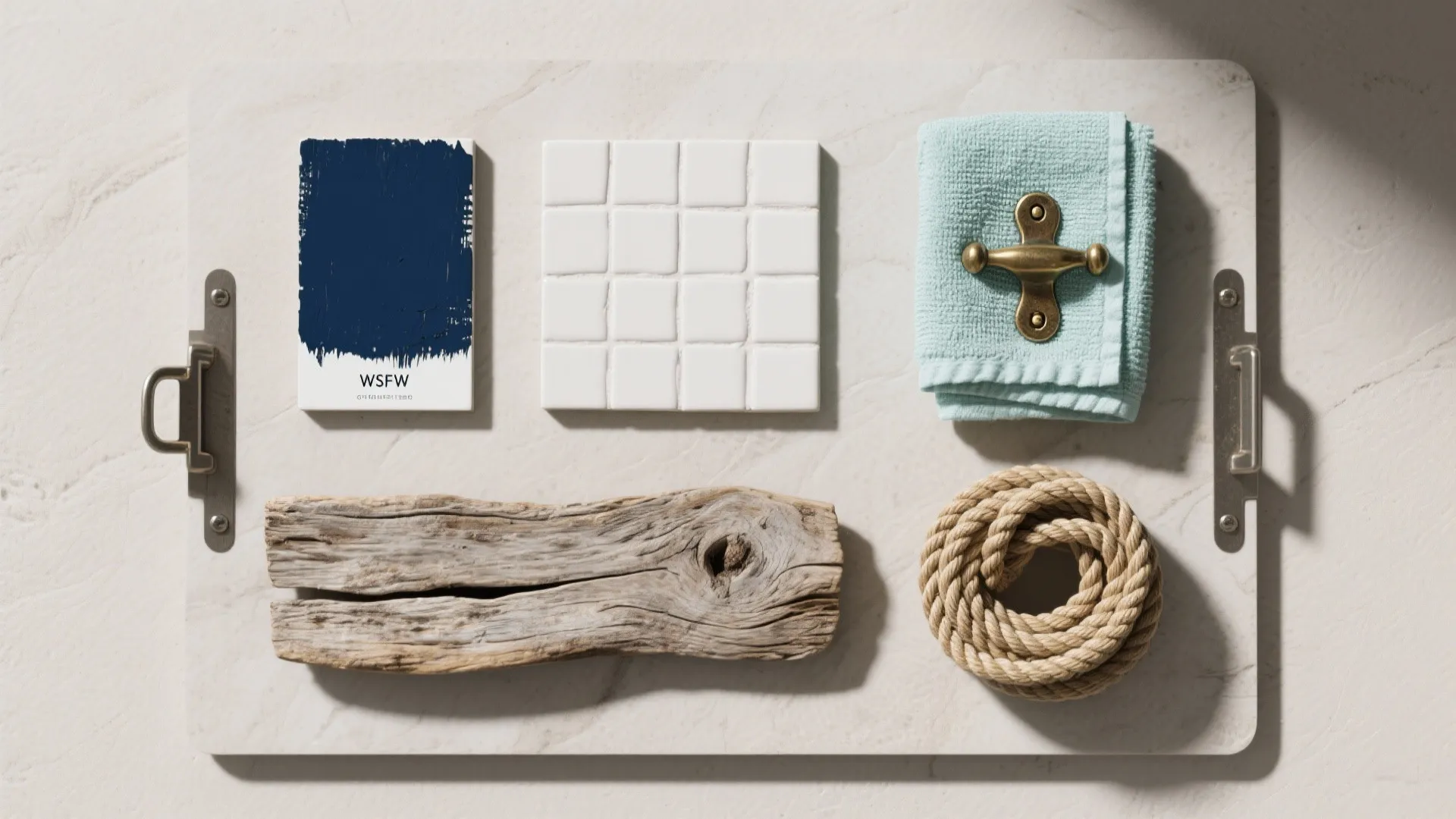 1. Maritime color palette: blues, whites, and weathered wood