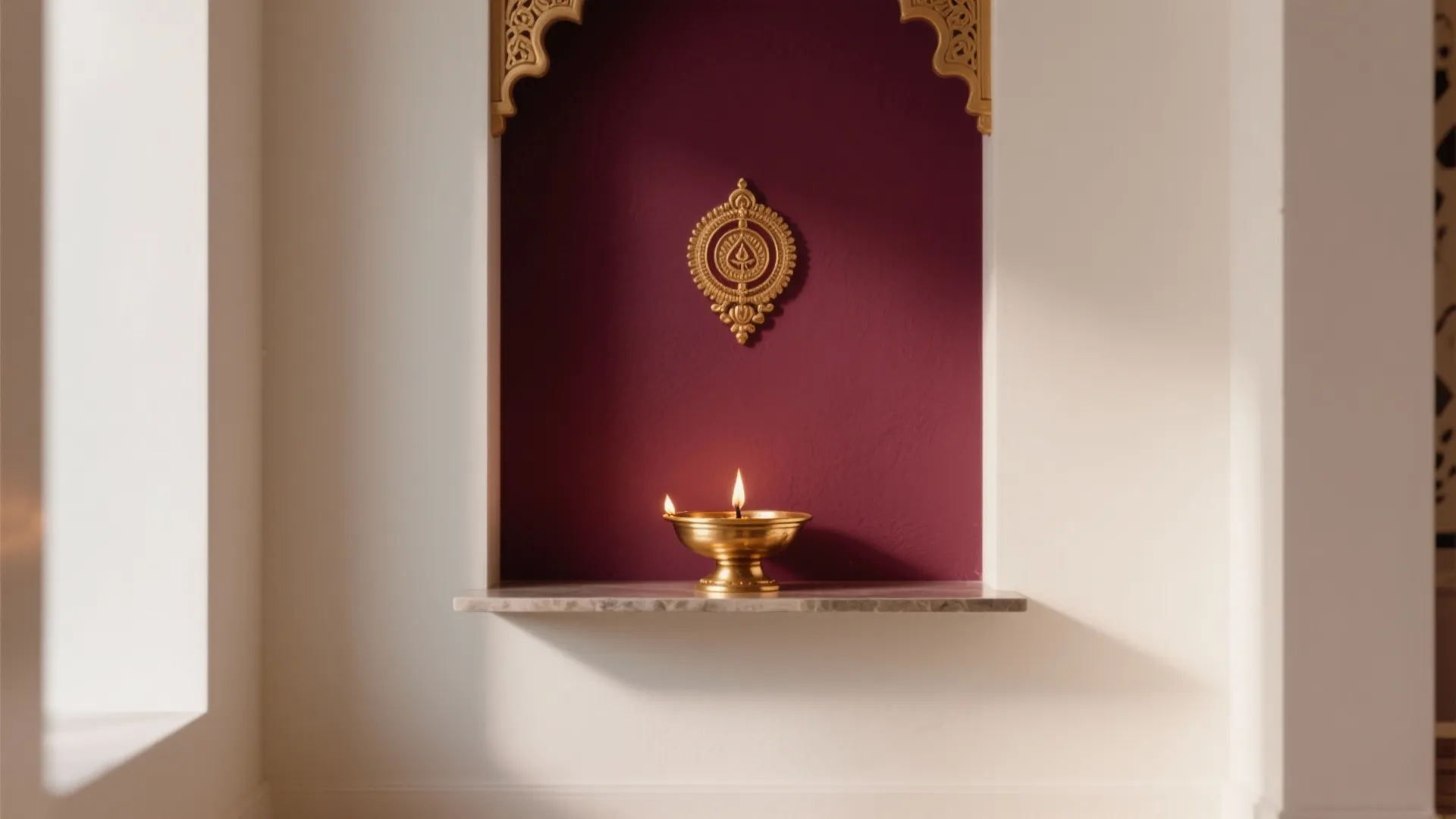 Deep Saffron or Maroon Feature Wall