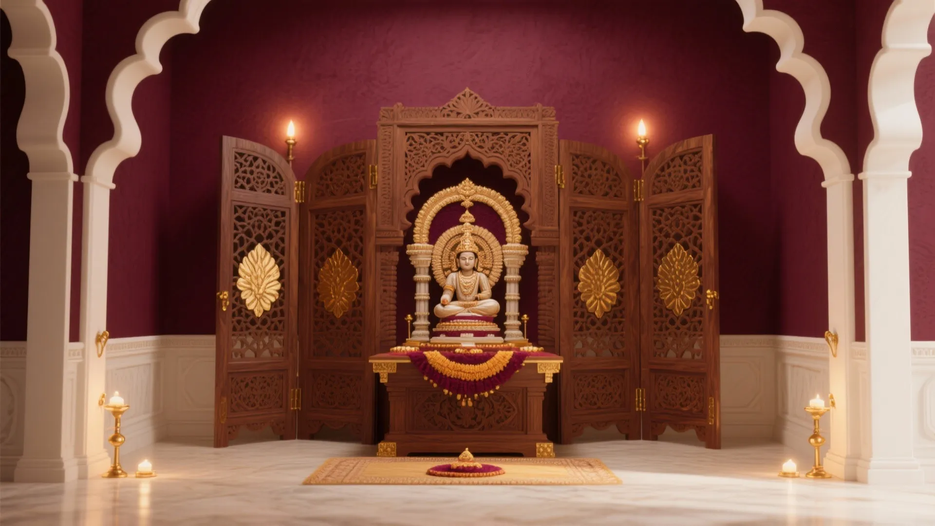 3) Deep Maroon with Gold Highlights