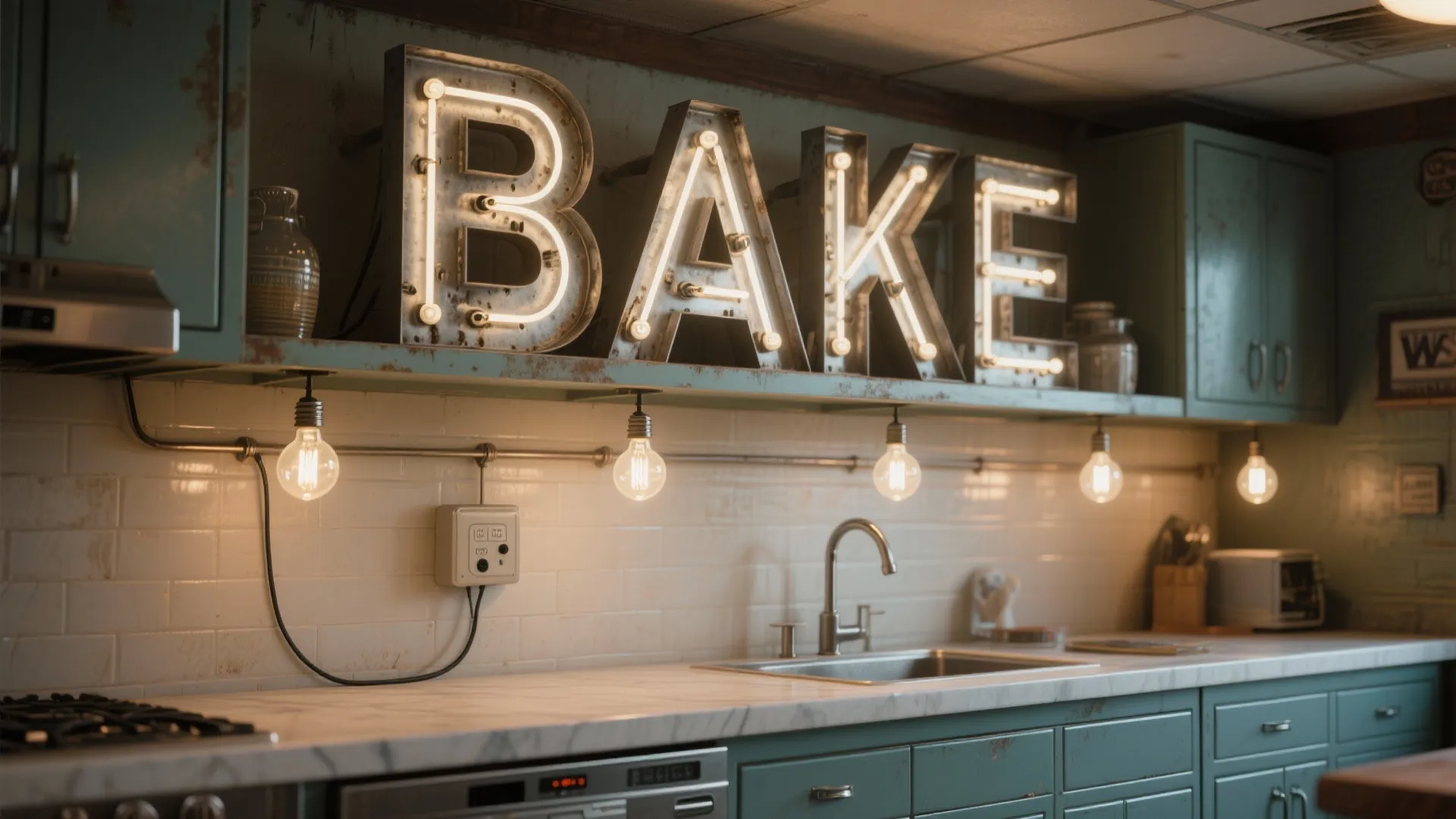 Marquee Metal Letters as Accent and Task Light