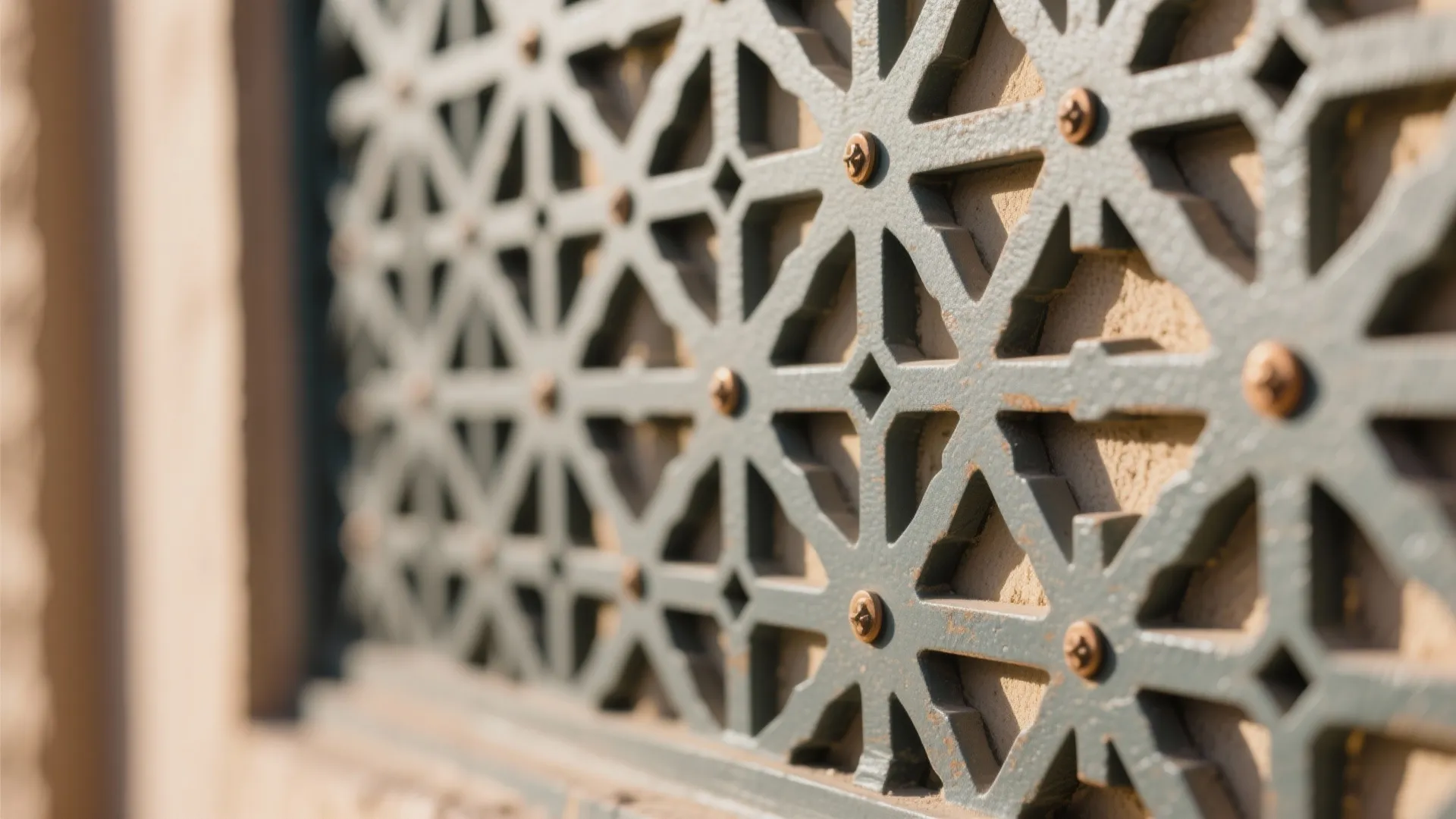 Carved arches and mashrabiya panels
