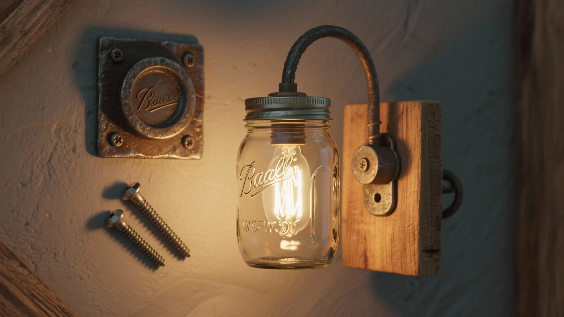 4. Mason Jar Sconces for Casual, Handcrafted Vibes