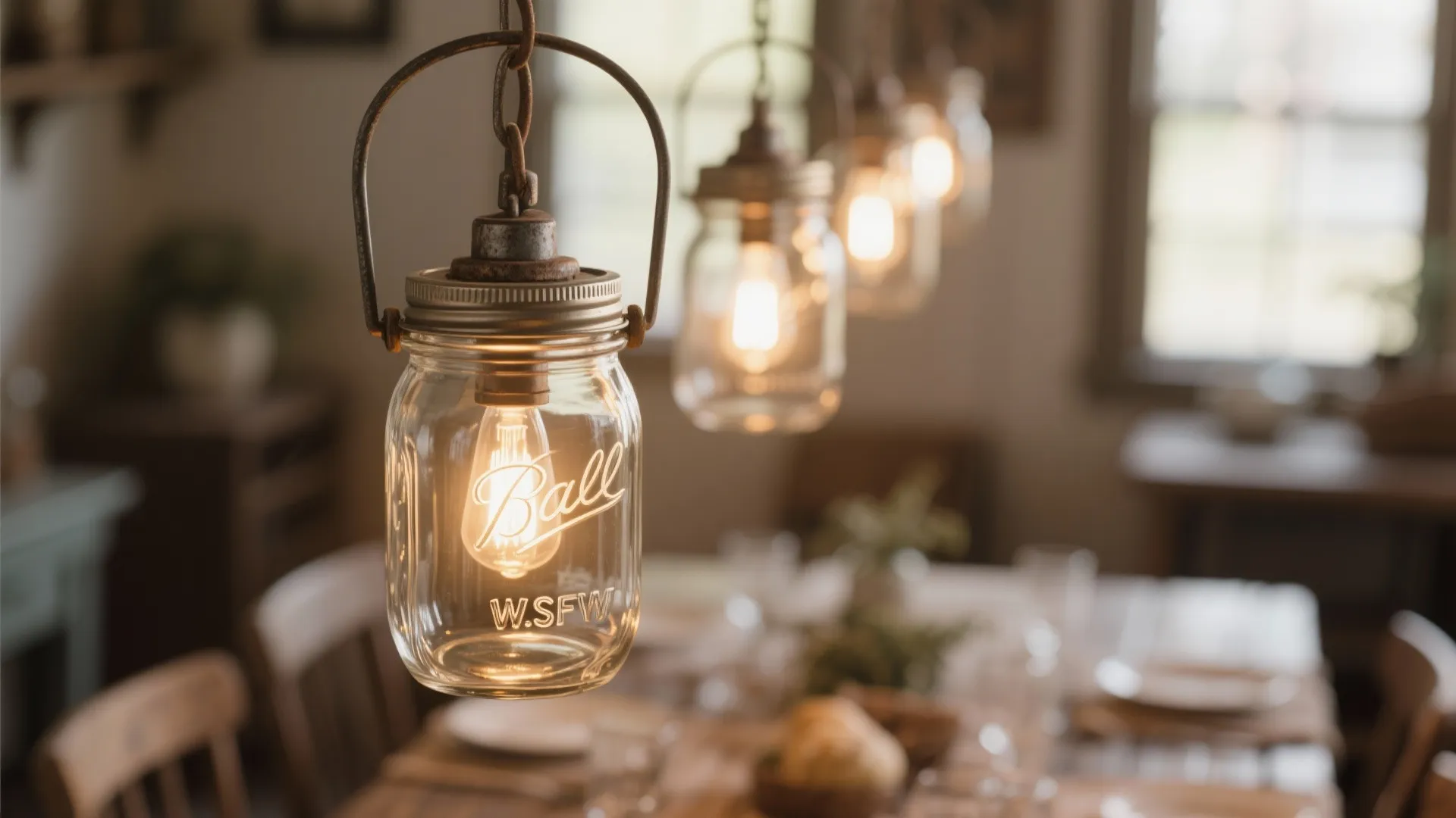 2. Mason Jar Pendant Lights