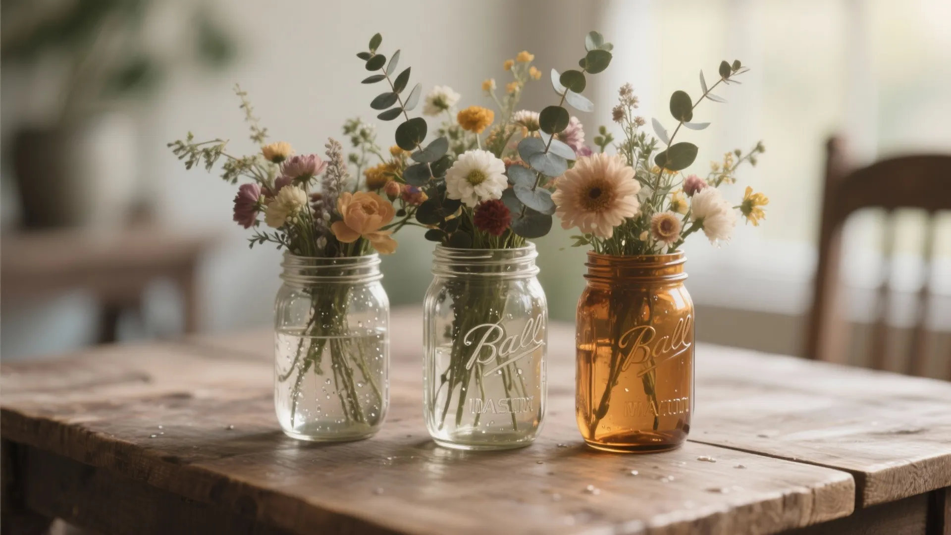 Mason Jar Floral Cluster