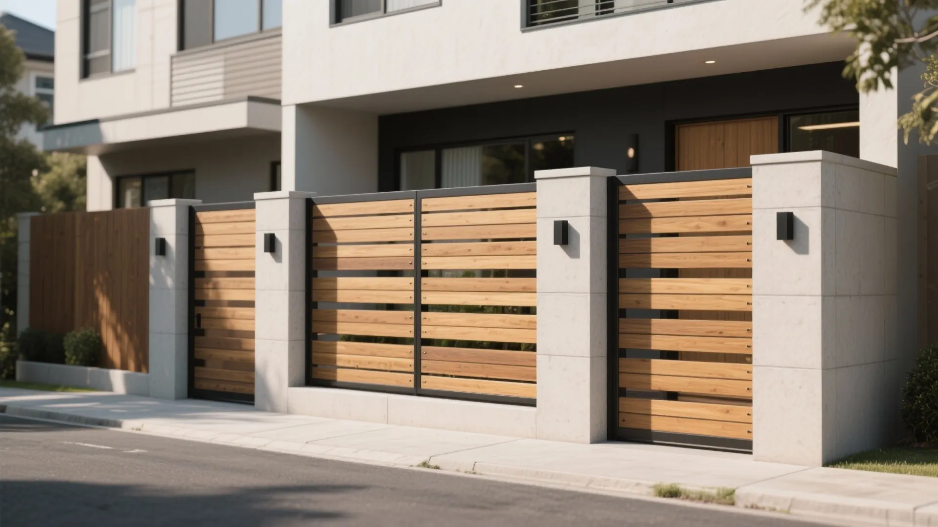 Minimalist Masonry + Wood Slats