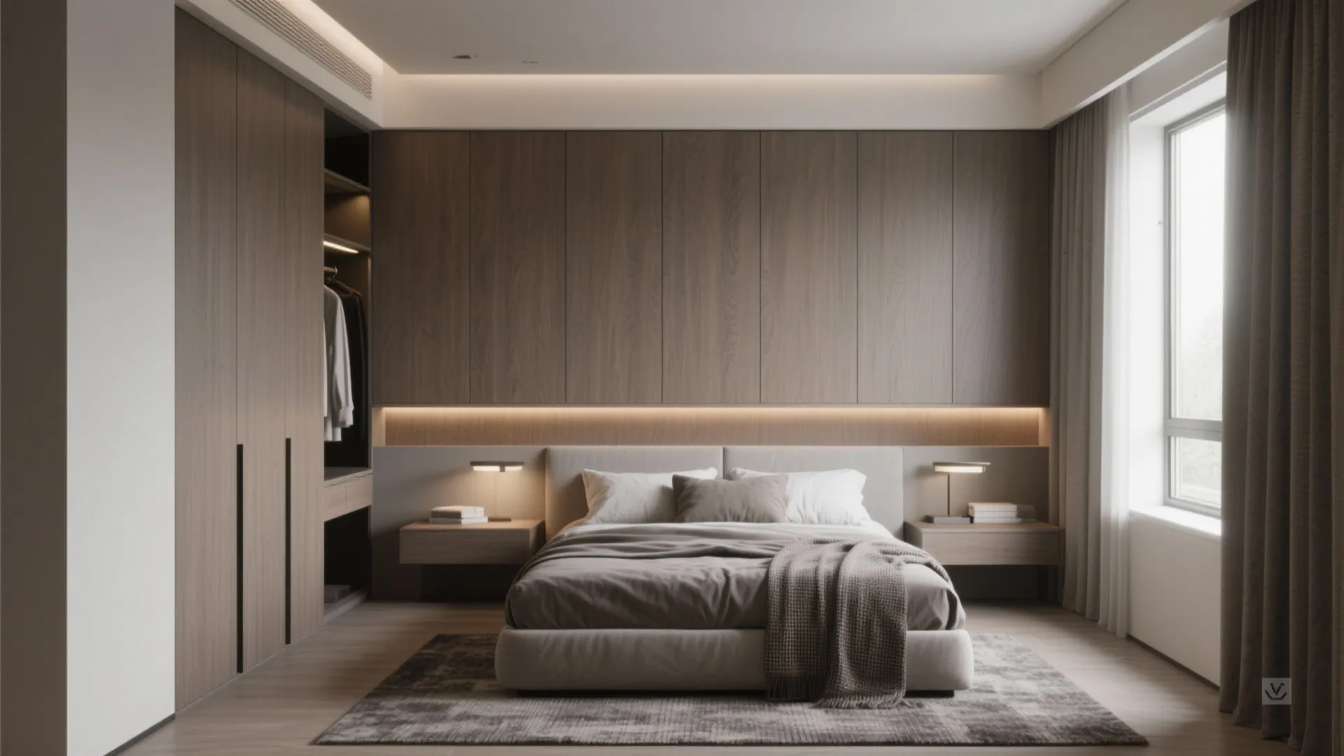 2. Compact master suite with smart storage