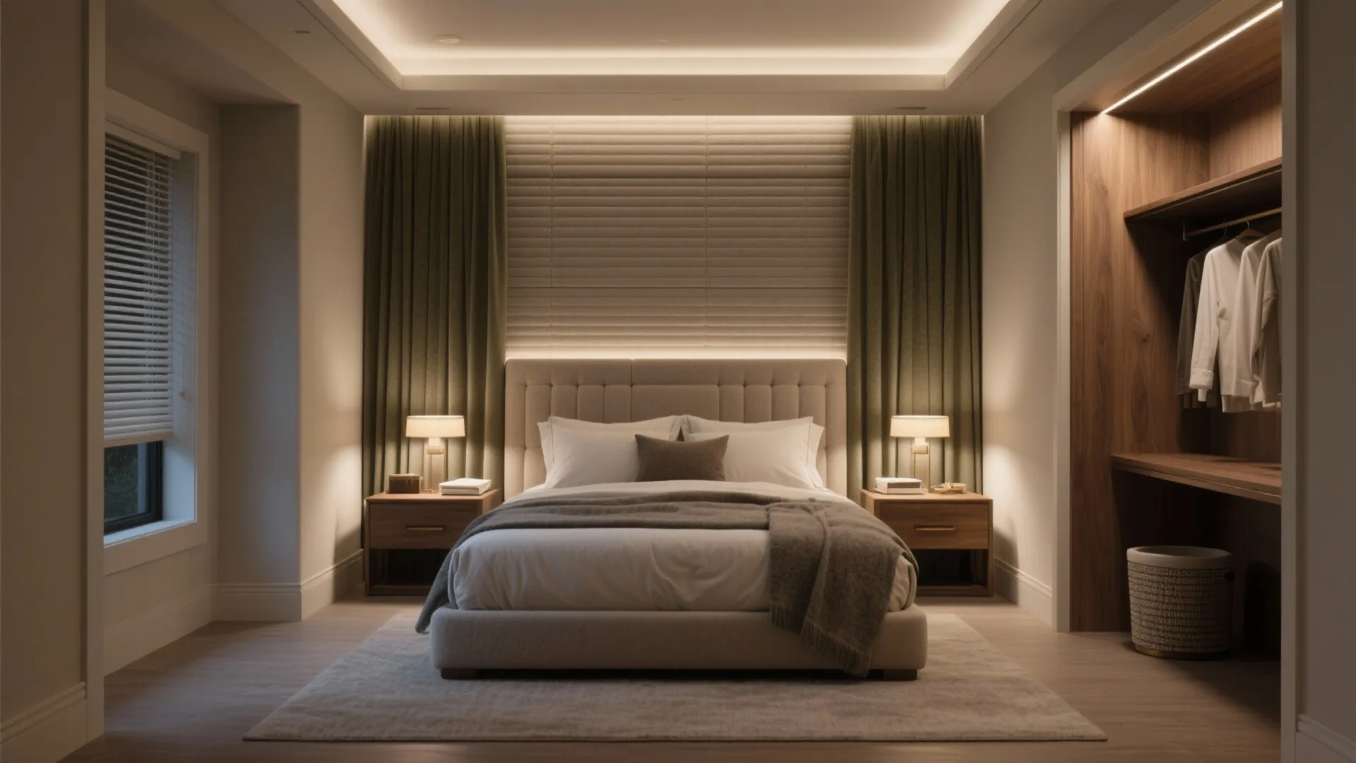 Master suite calm: acoustics, lighting, and wardrobe flow