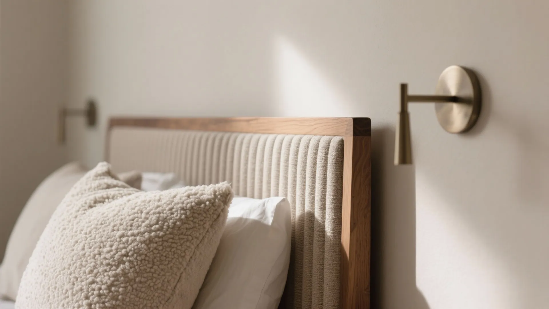 A Calm Master Suite with Warm Wood Accents