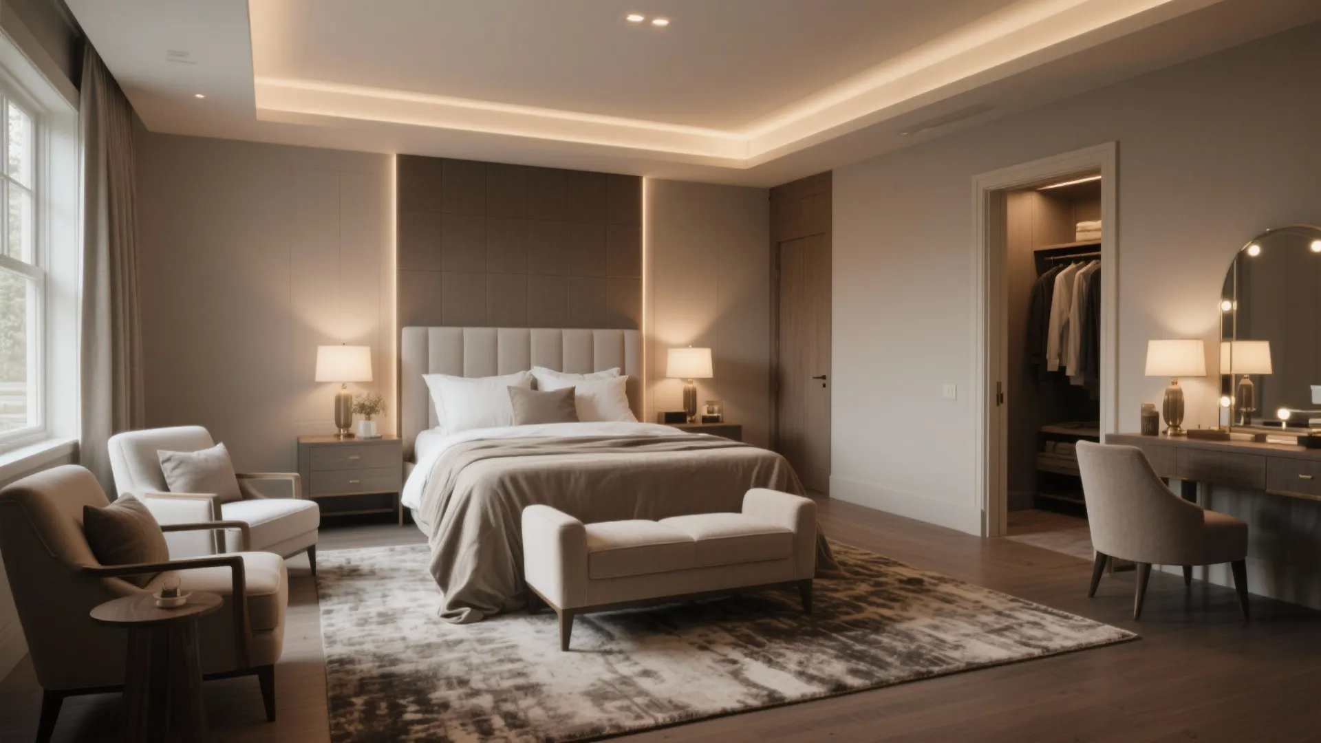 4. Master Bedroom with Extras (walk-in closet or seating)